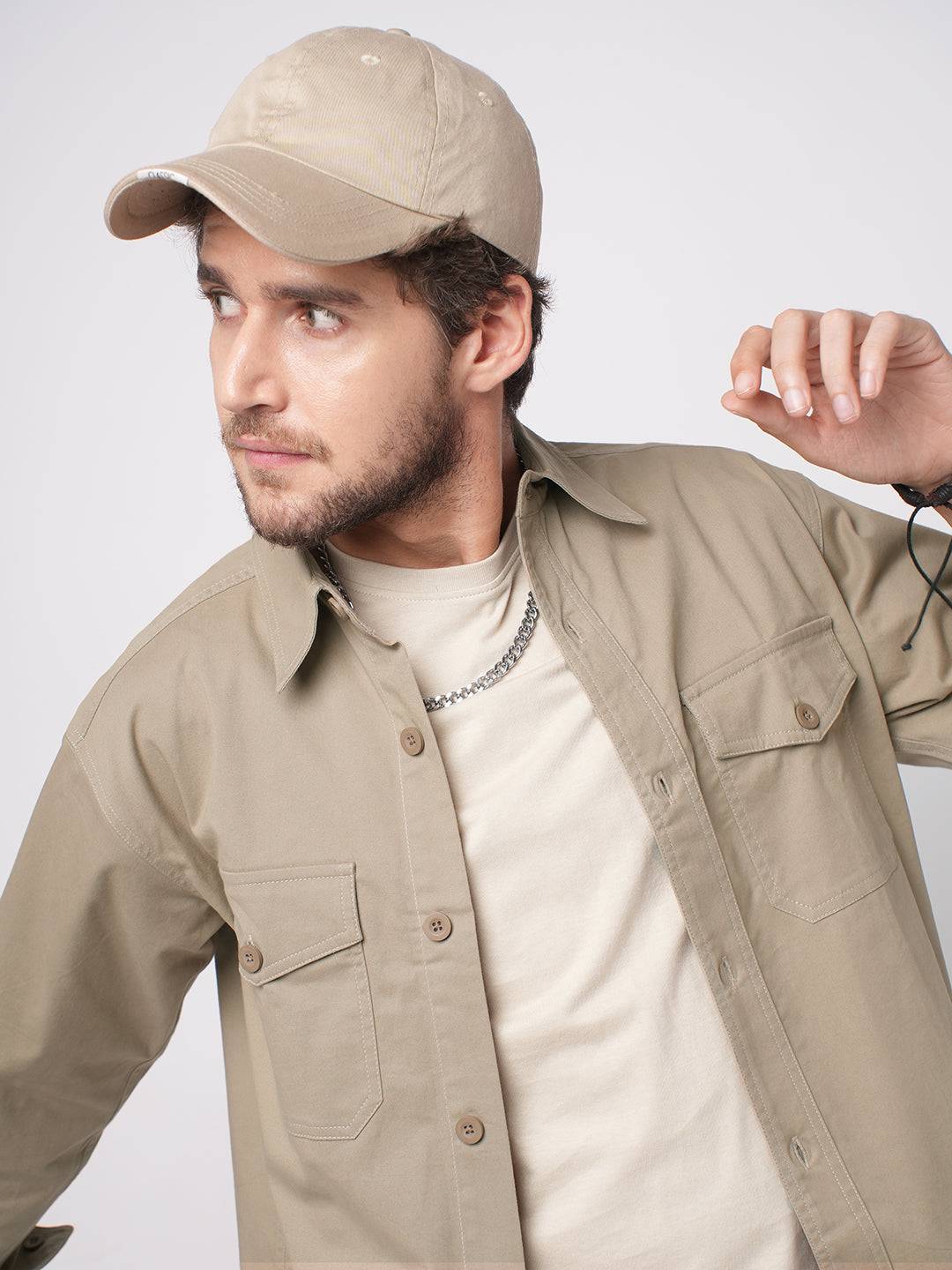 Super Soft Bridgewater Tan Double Pocket Overshirt Buy only at ₹799