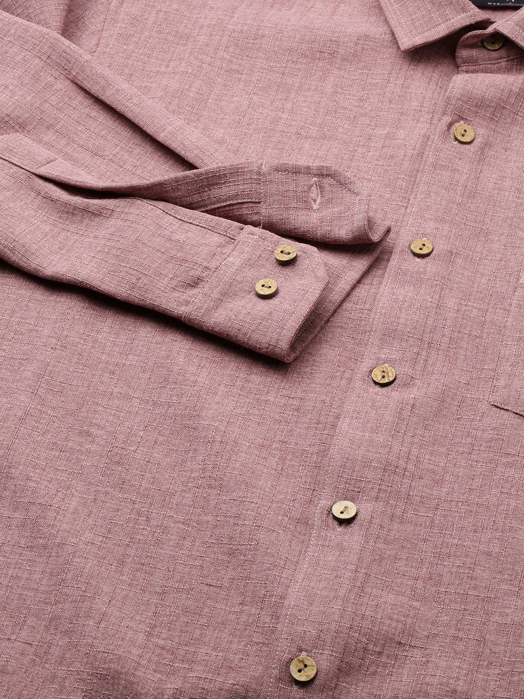 Mauve Slub Textured Shirt Buy only at ₹659