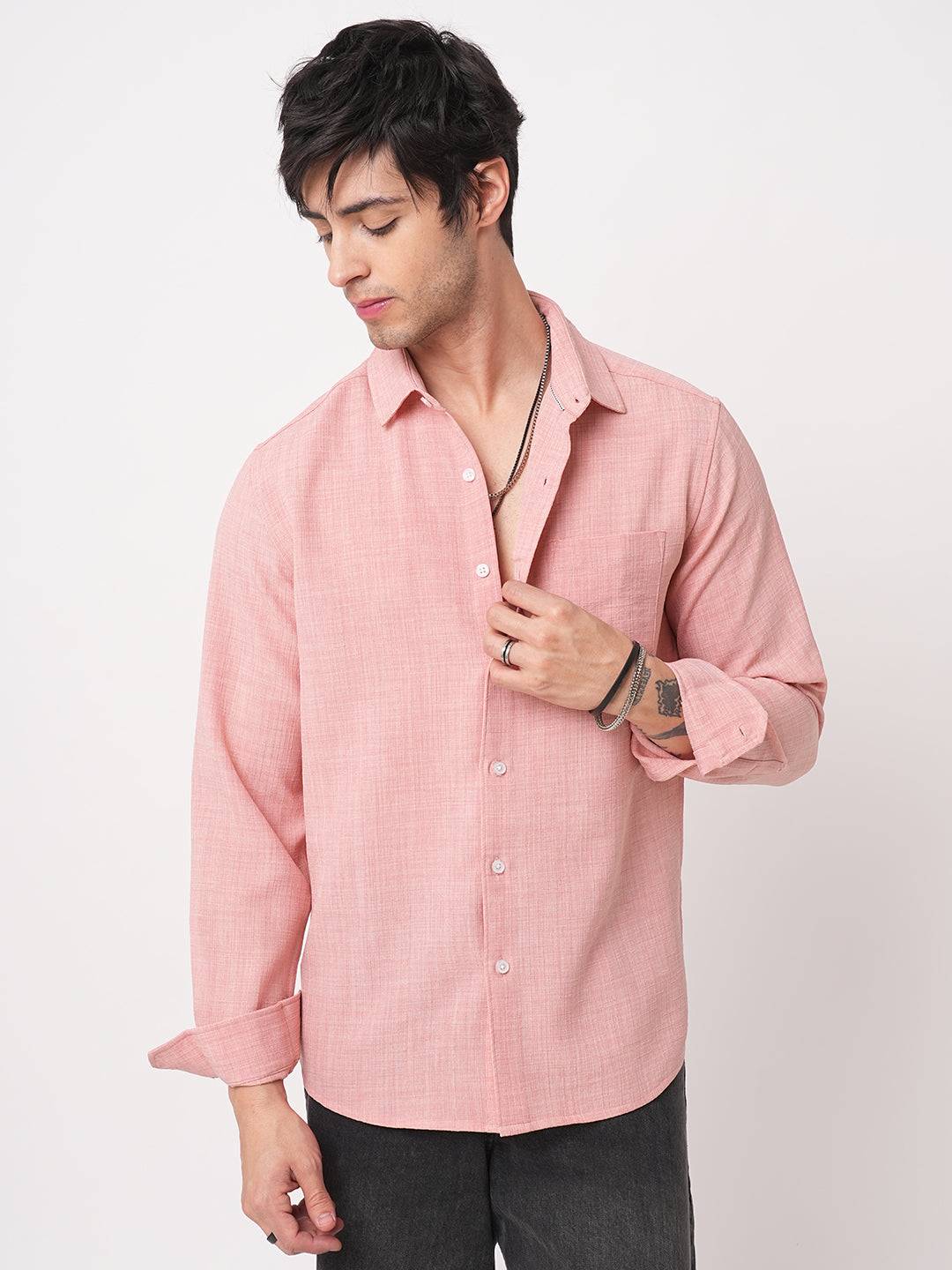 Coral Slub Textured Shirt Buy only at ₹659