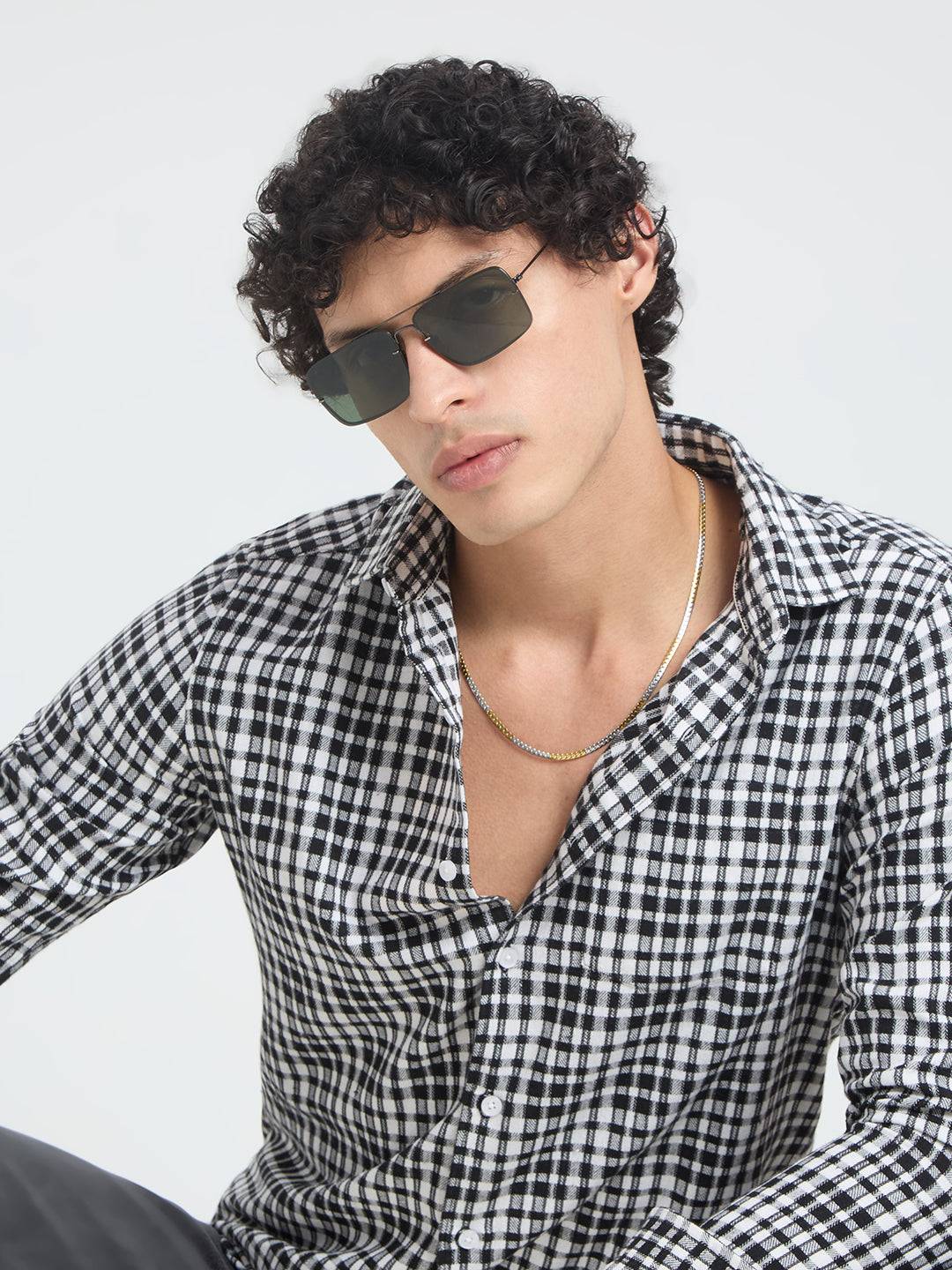 Timeless Black & White Checks Shirt Buy only at ₹699