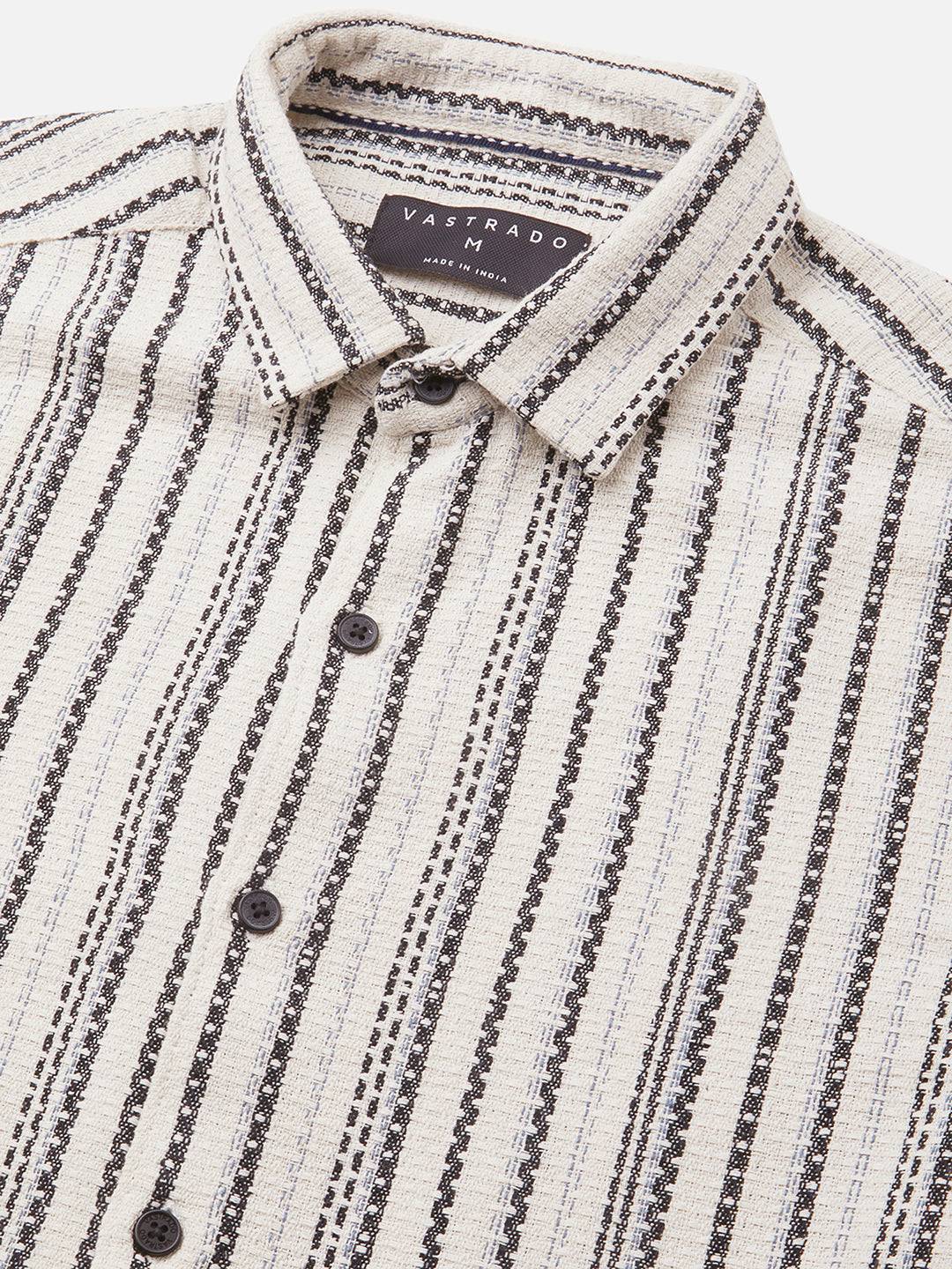 Off-White & Black Balanced Striped Shirt Buy only at ₹699