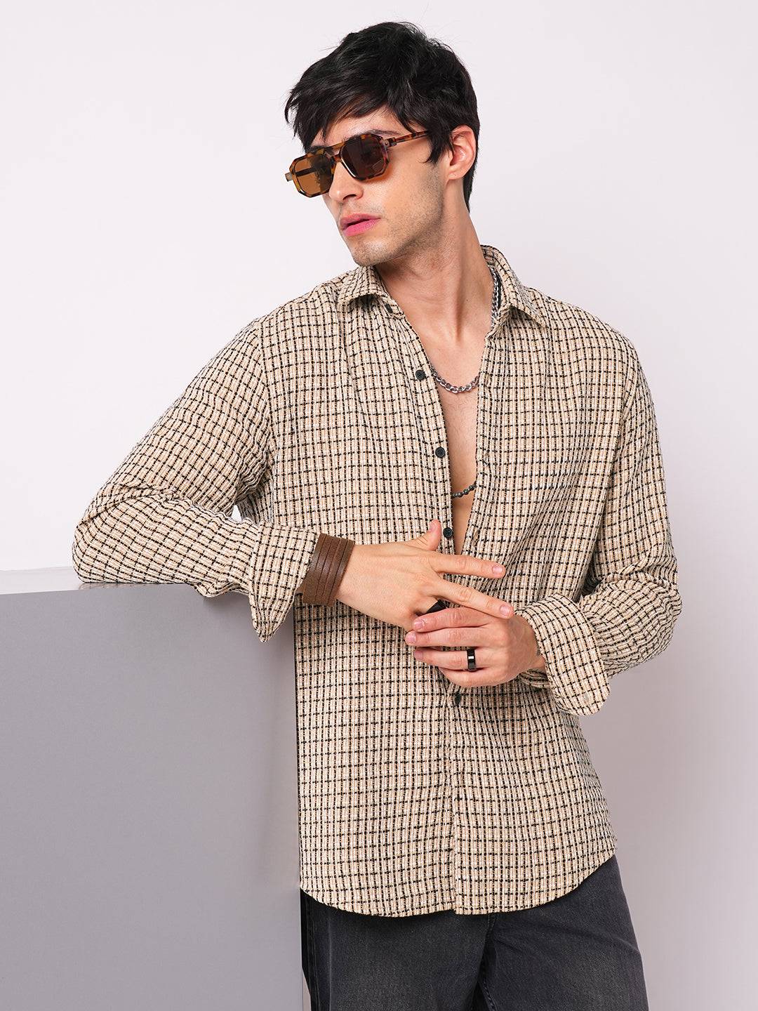 Multicolour Interweaved Checkered Shirt Buy only at ₹699