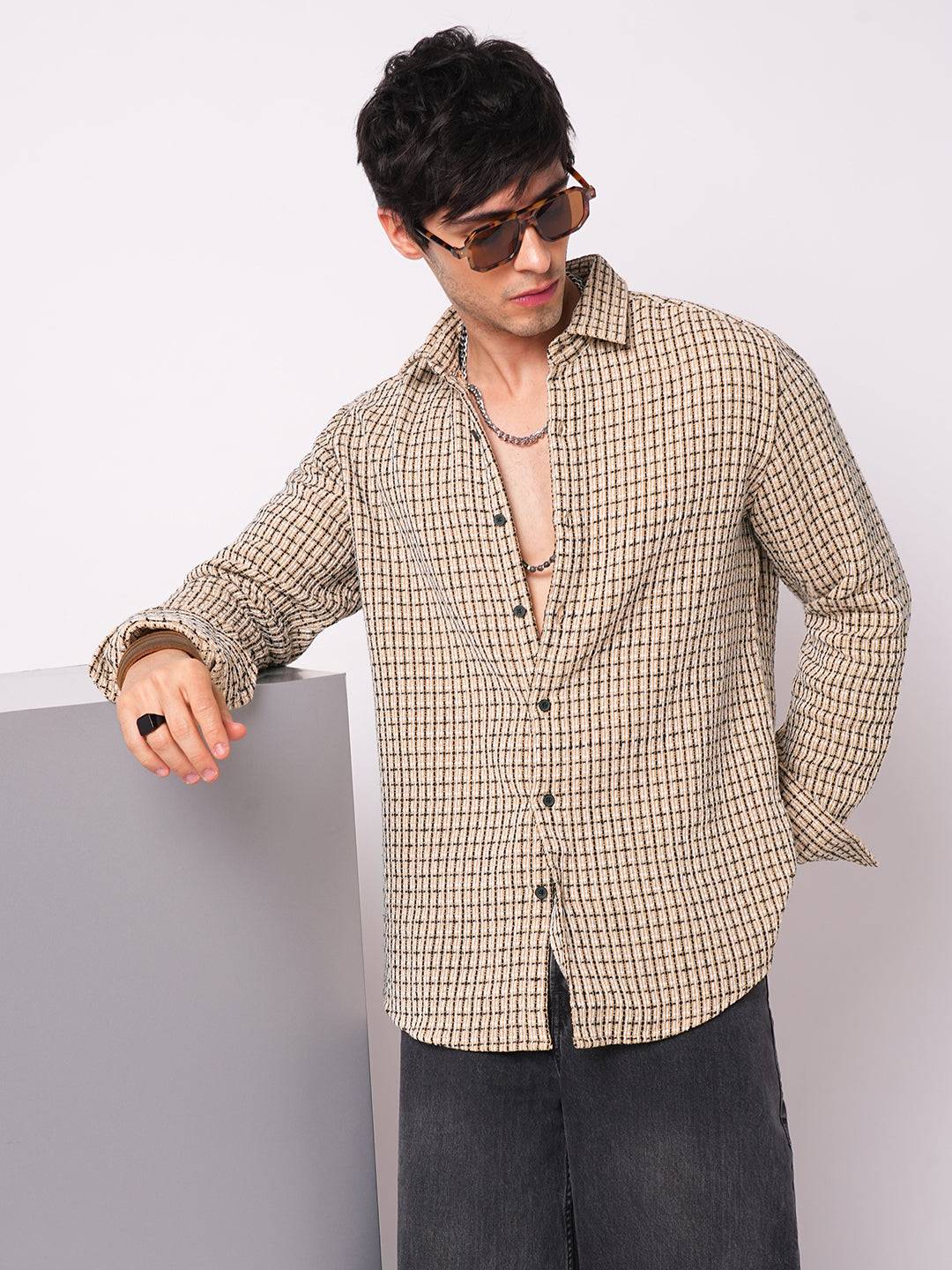 Multicolour Interweaved Checkered Shirt Buy only at ₹699