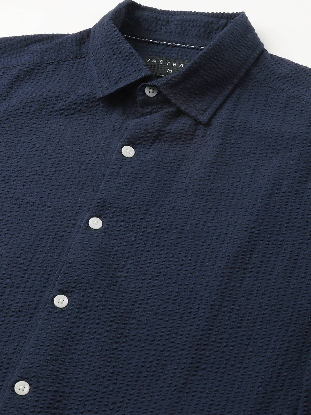 Elegant Navy Seersucker Shirt Buy only at ₹699