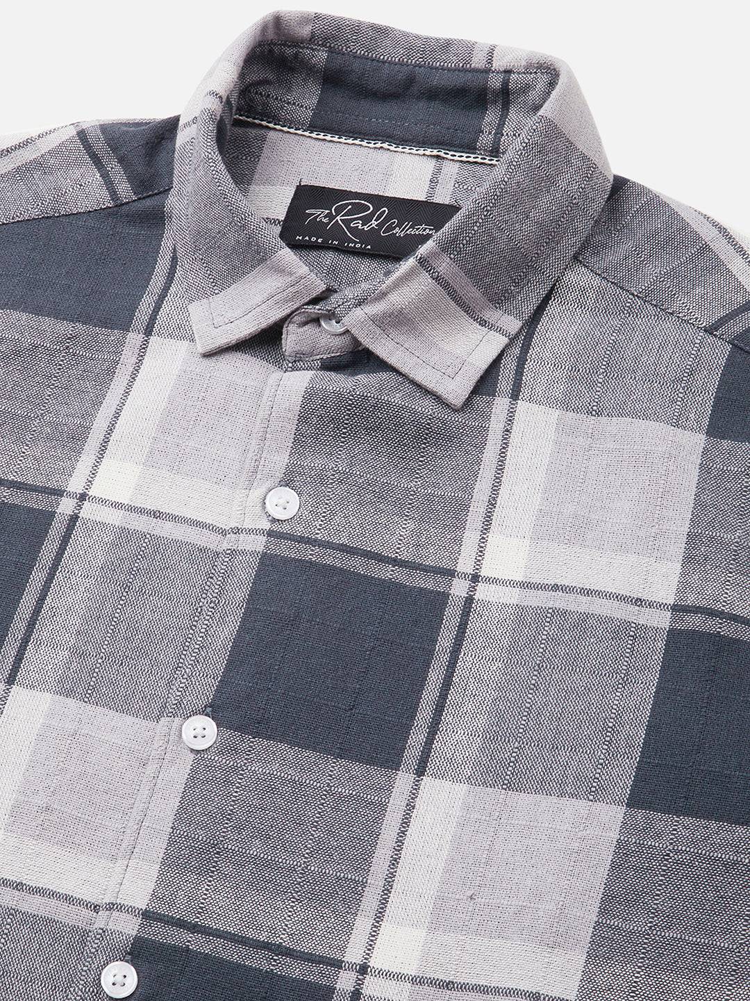 Premium Cotton Box Checks Textured Shirt Buy only at ₹799