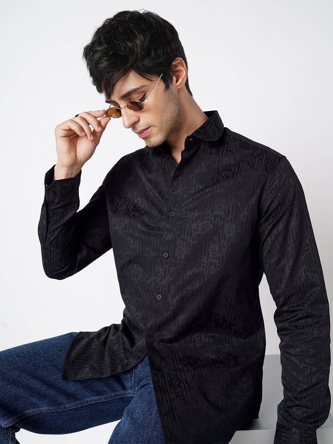 Classic Black Printed Shirt Buy only at ₹699