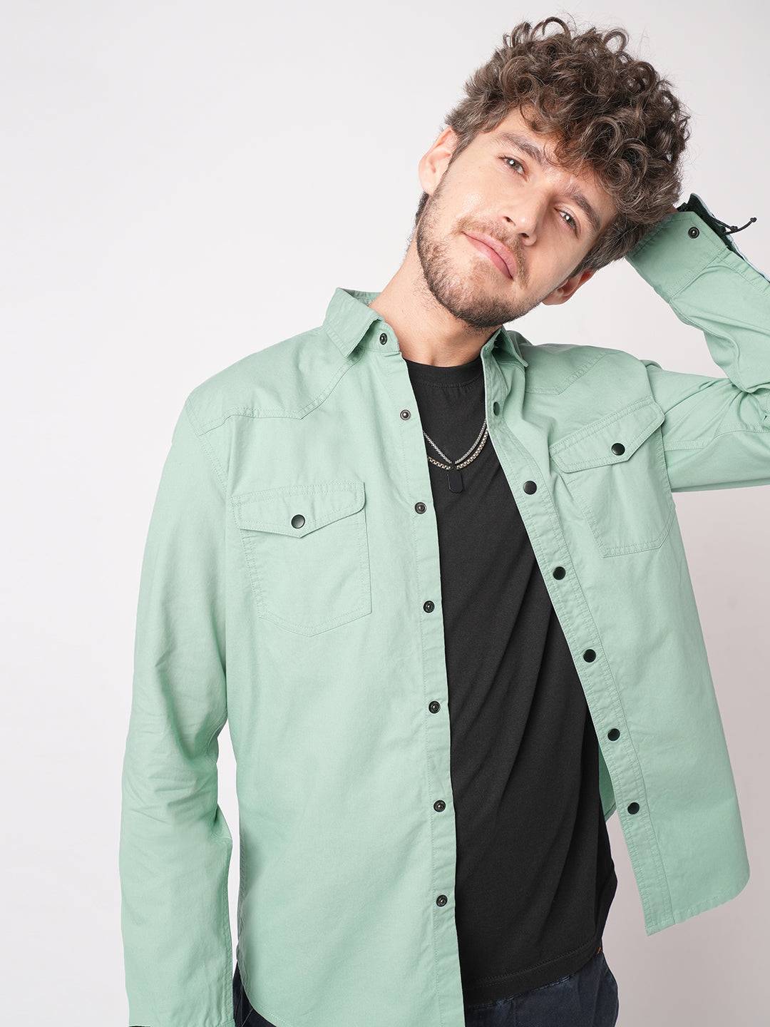 Sea Breeze Hue Double Pocket Overshirt Buy only at ₹759
