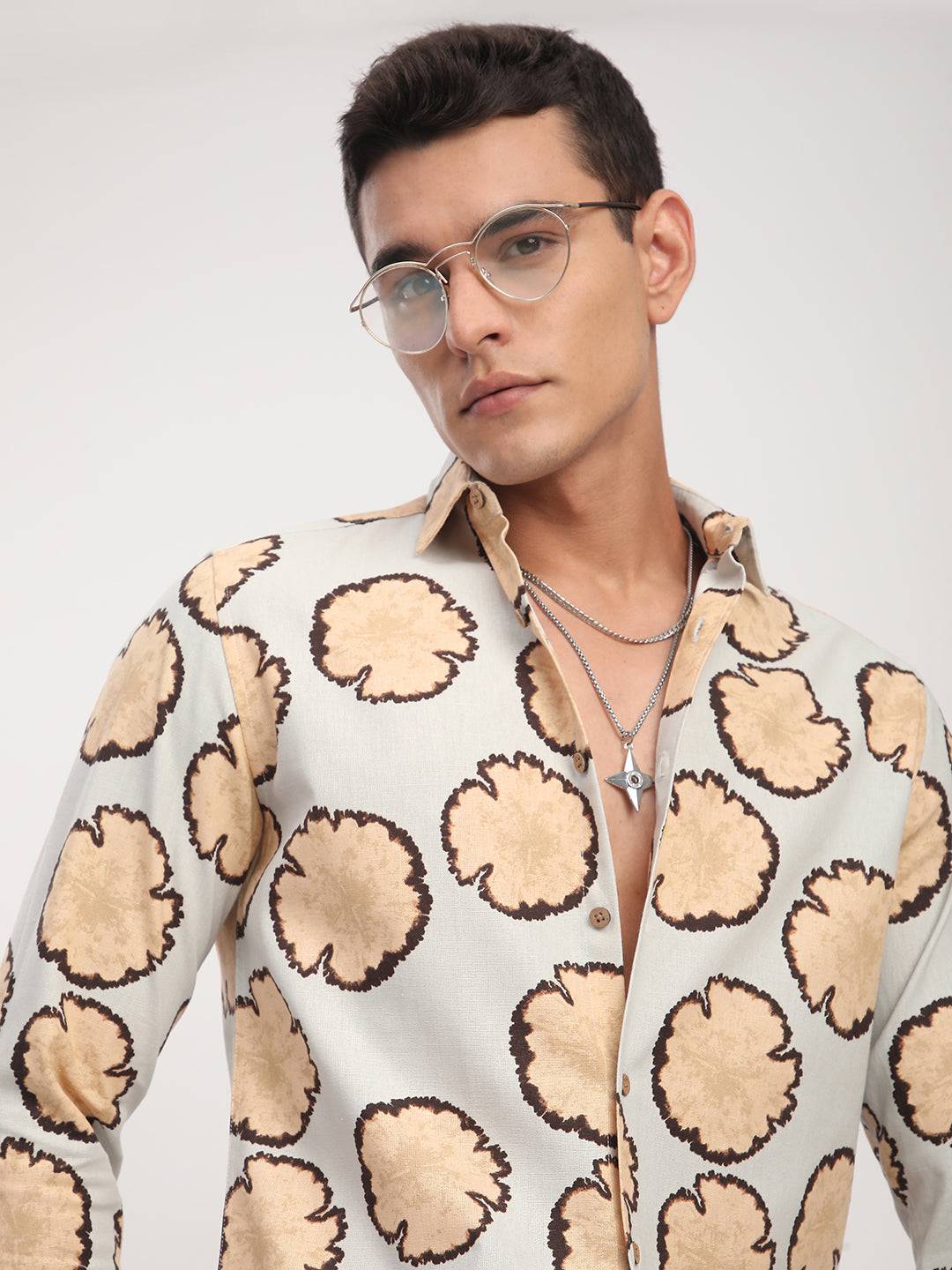 Sage Grey Botanical Bloom Shirt Buy only at ₹699