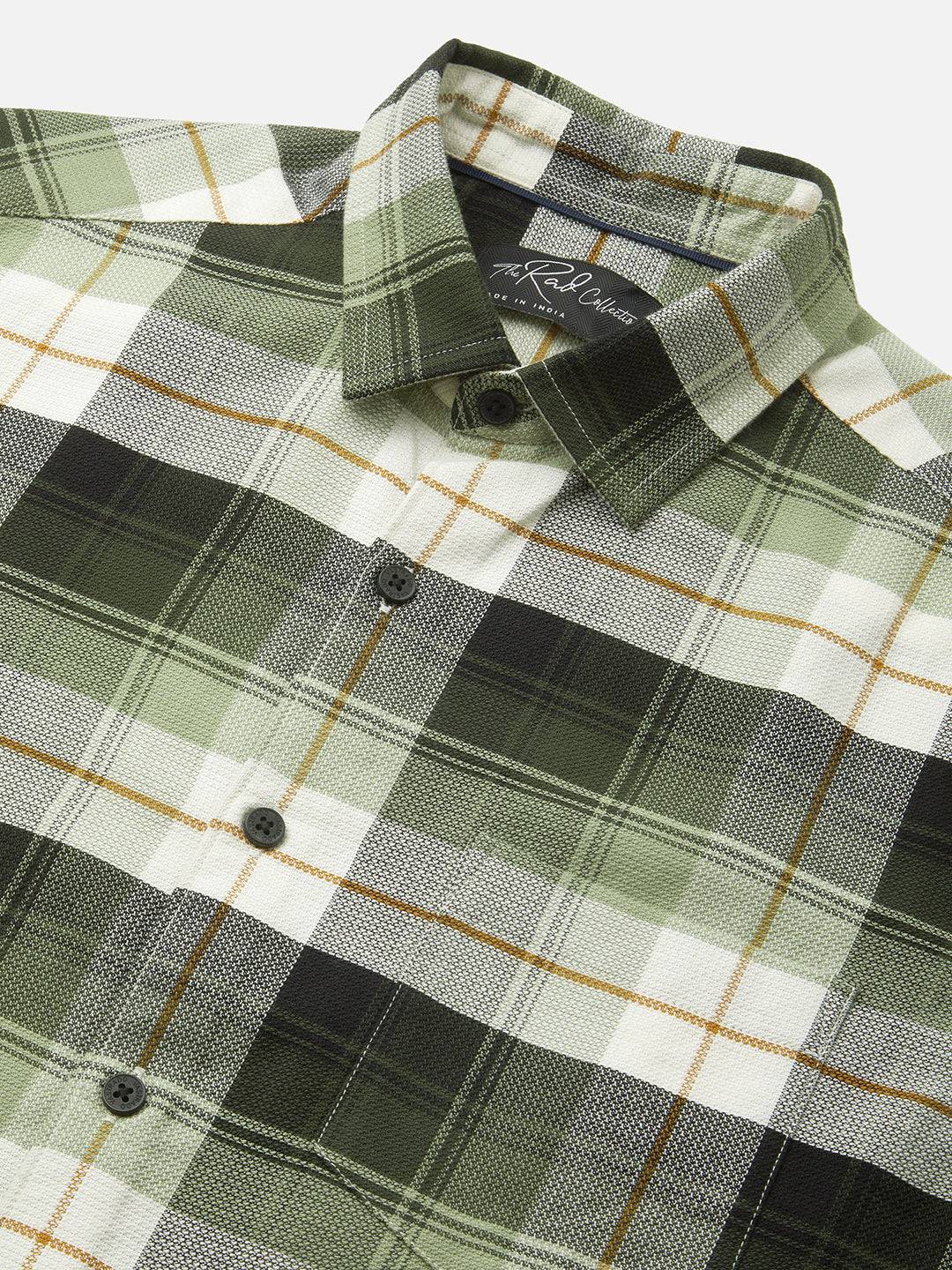 Premium Cotton Elegant Green Vibe Check Shirt Buy only at ₹759