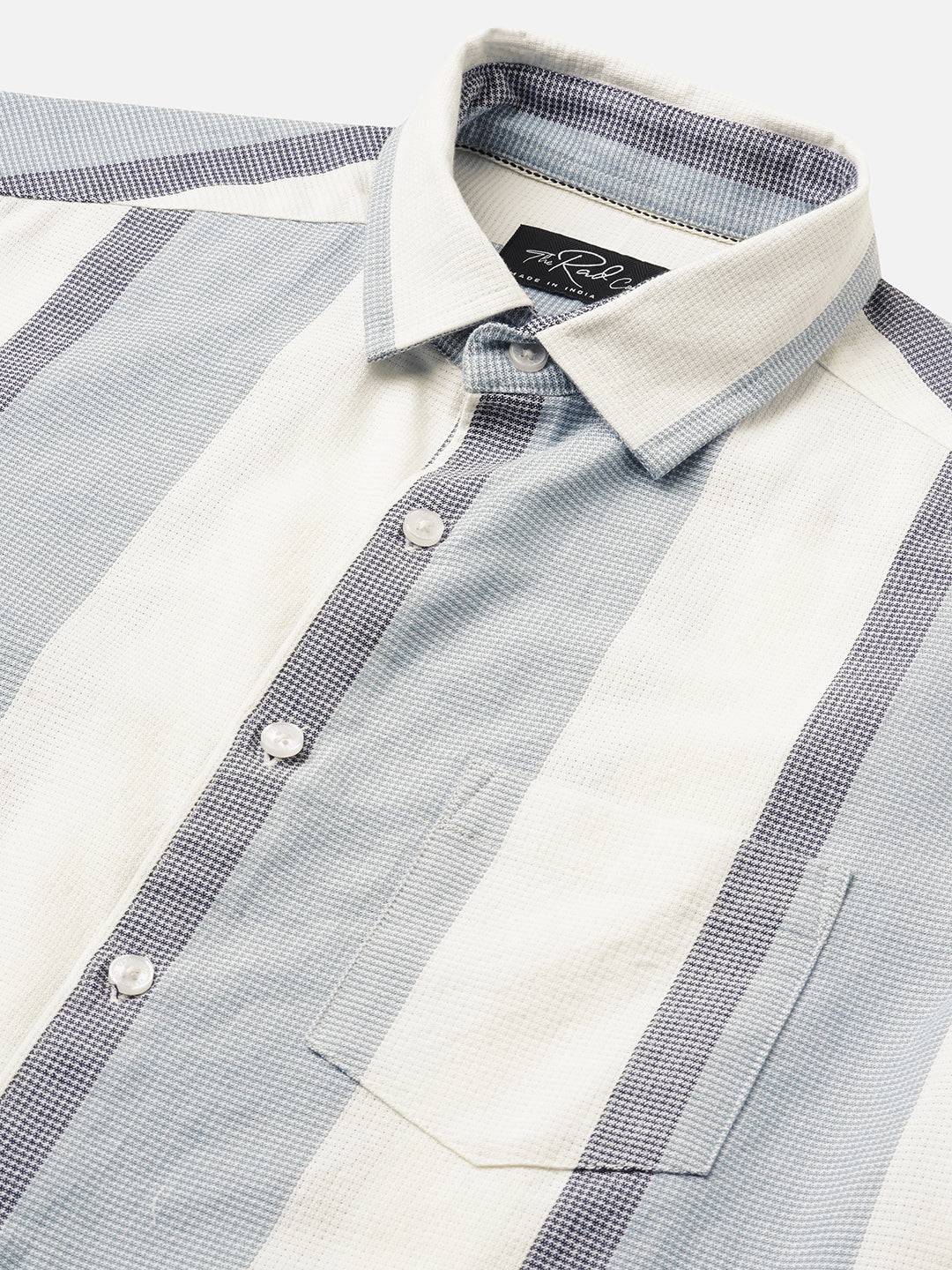 Premium Cotton Classic Dual Tone Broad Stripes Shirt Buy only at ₹759