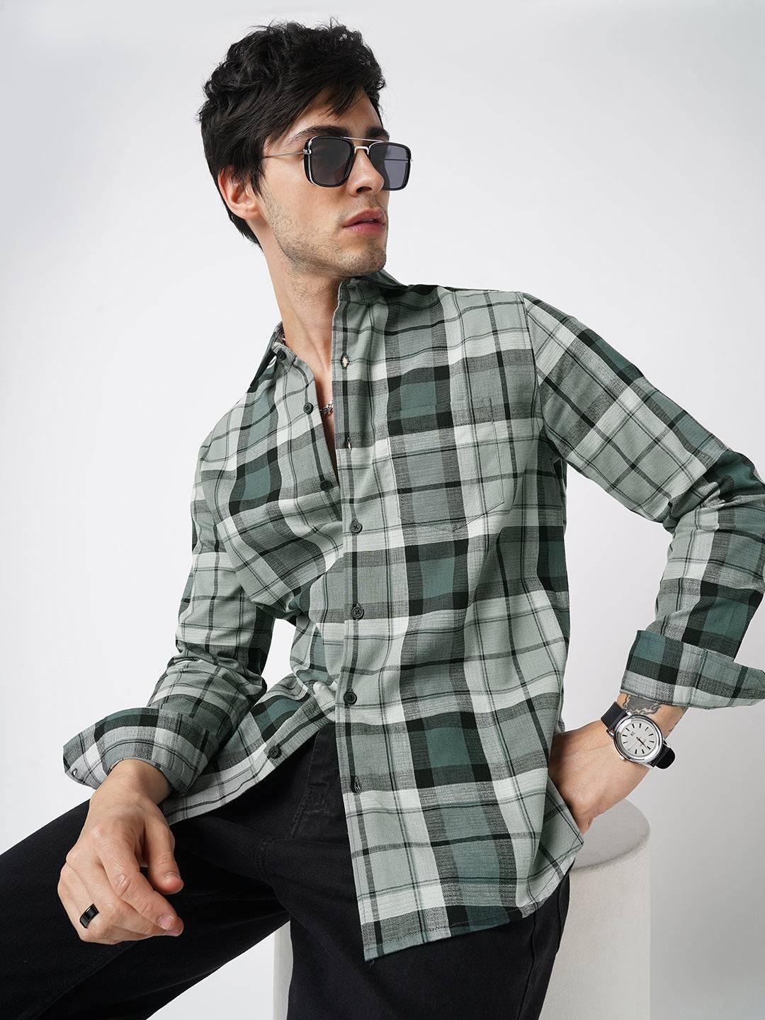 Evergreen Matrix Plaid Checks Shirt Buy only at ₹759
