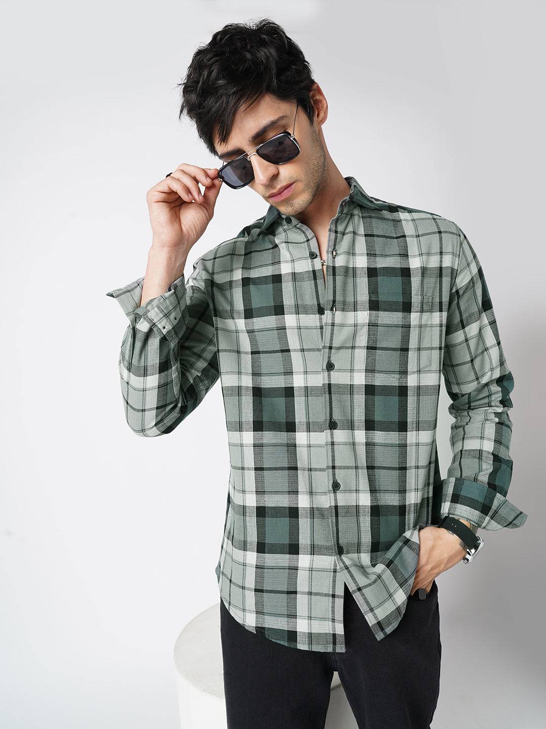 Evergreen Matrix Plaid Checks Shirt Buy only at ₹759