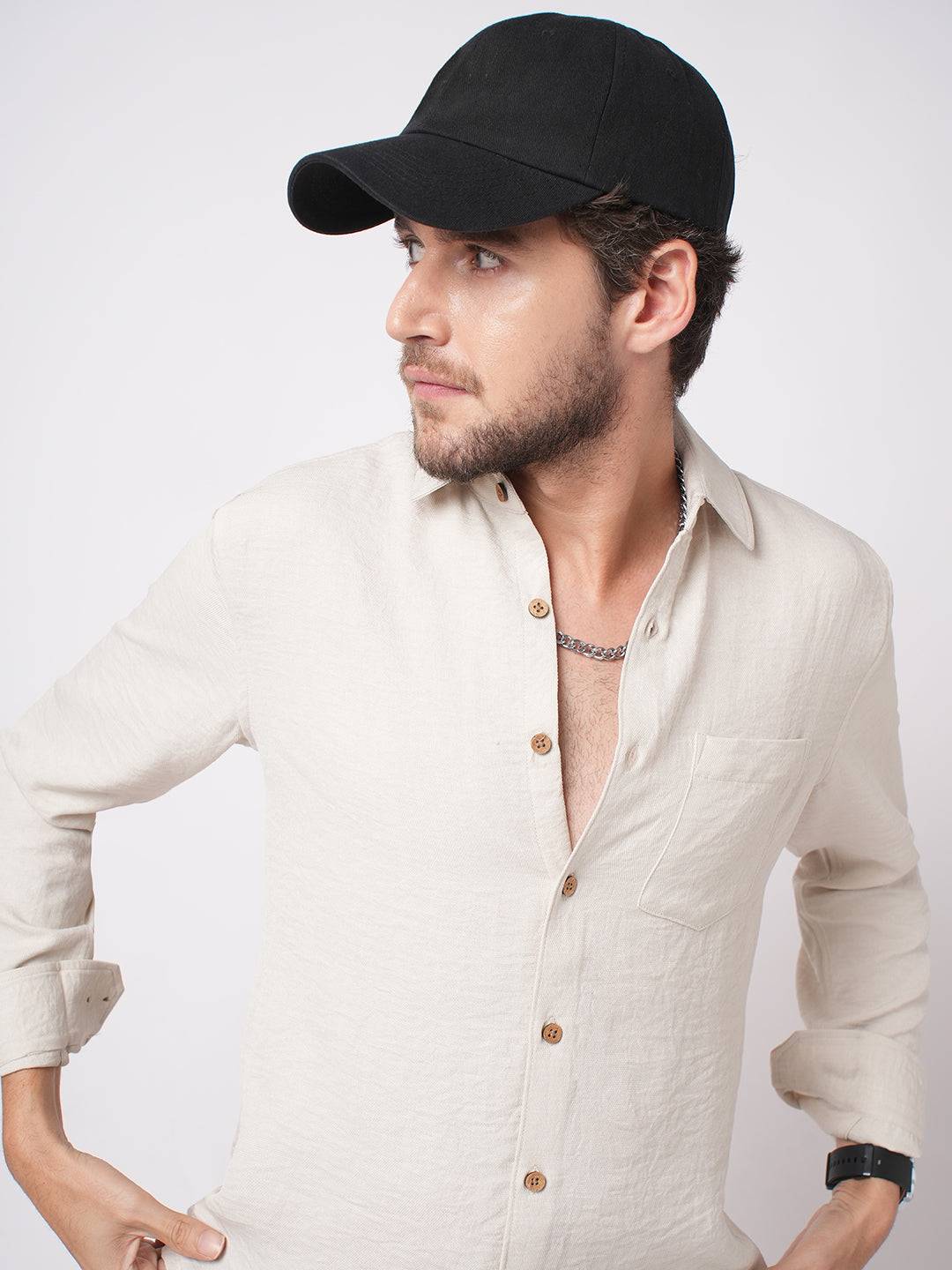 Stone Beige Everyday Crinkled Shirt Buy only at ₹659