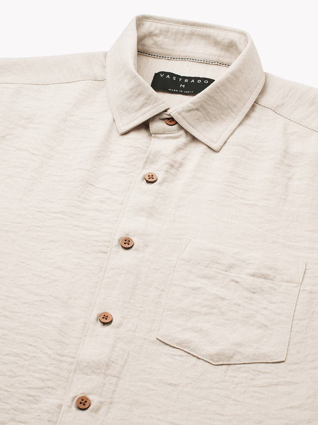 Stone Beige Everyday Crinkled Shirt Buy only at ₹659