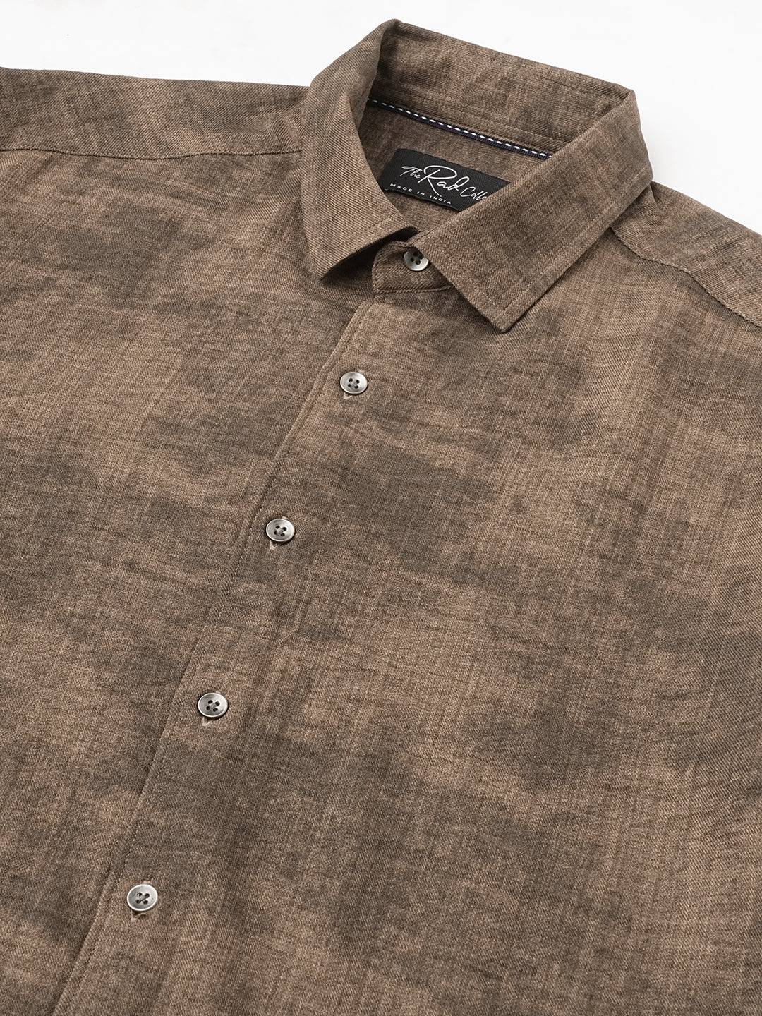 Mocha Brown Rustic Tie & Dye Printed Shirt Buy only at ₹759