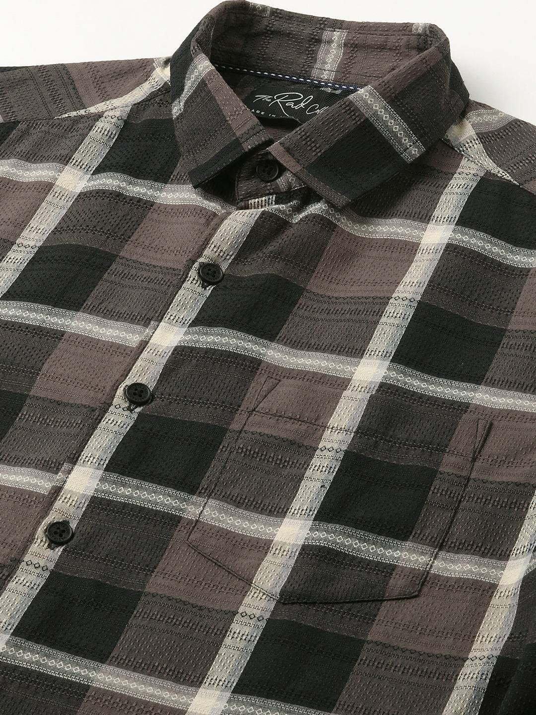 Nocturne Crest Luxe Plaid Black Shirt Buy only at ₹799