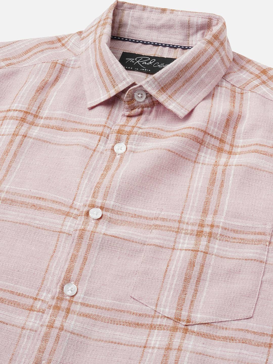Lilac Luster Plaid Checks Linen Blend Shirt Buy only at ₹759