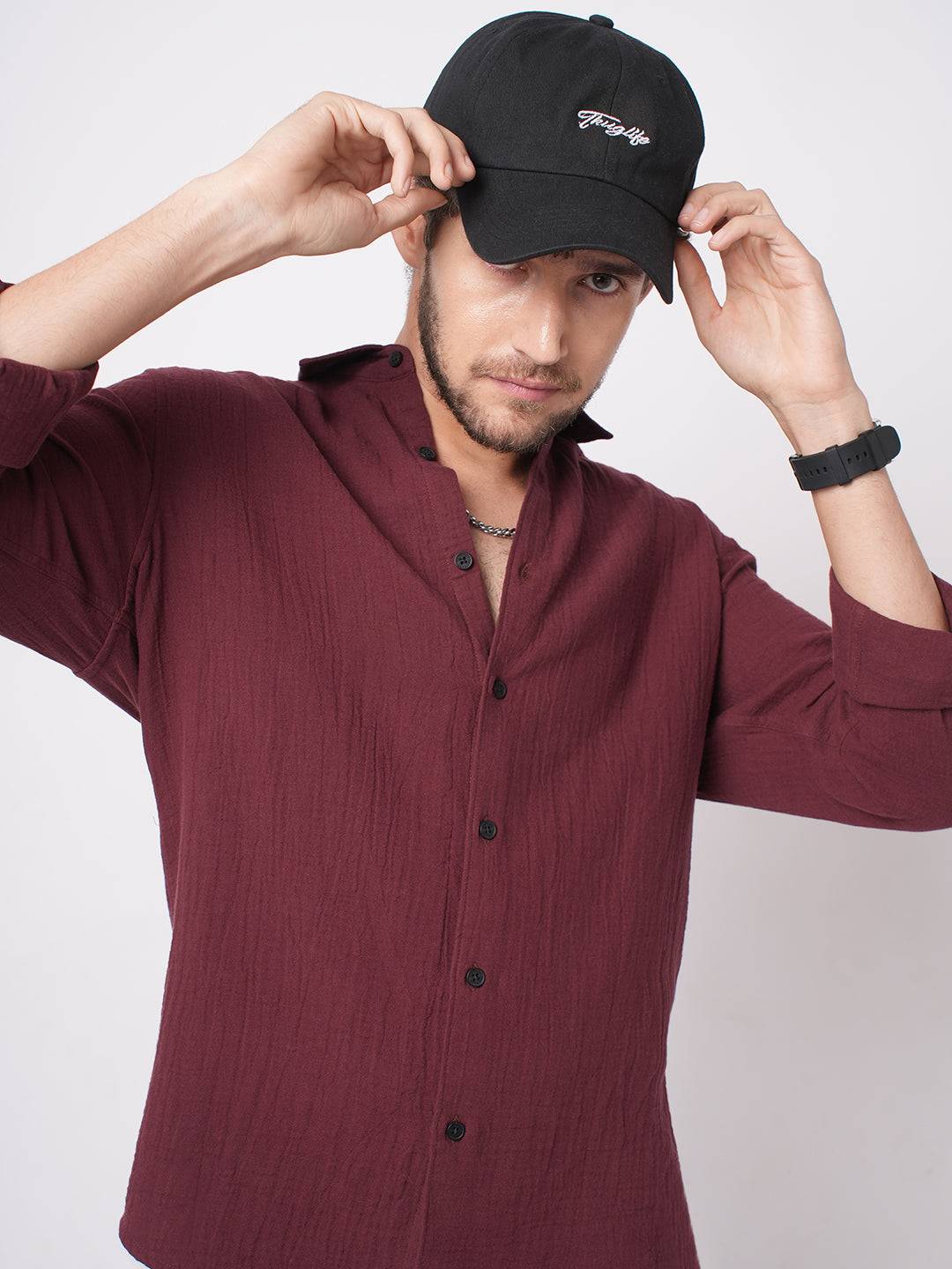 Bole Brown Double Cloth Shirt Buy only at ₹699