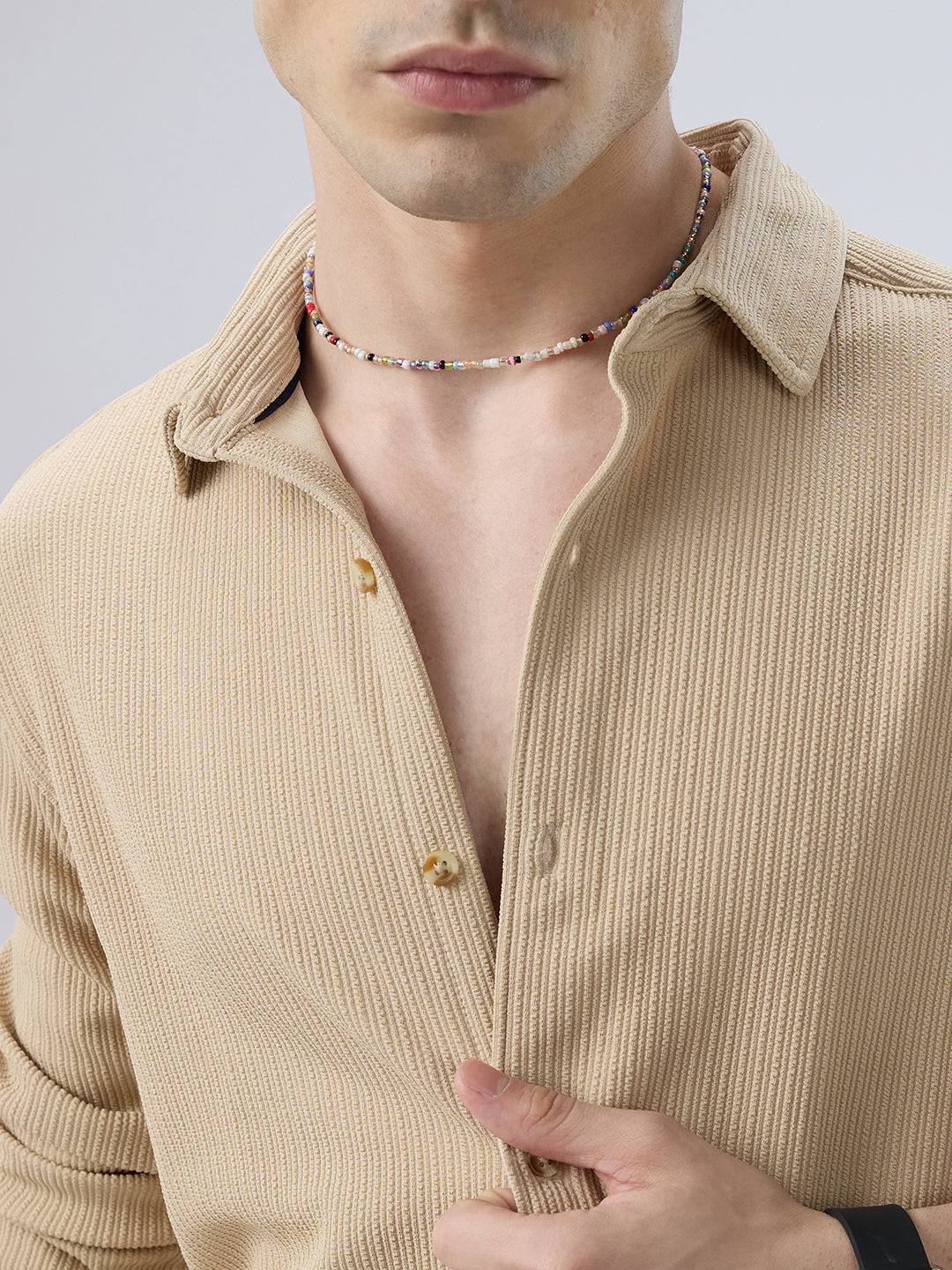 Refined Latte Beige Knit Shirt Buy only at ₹699