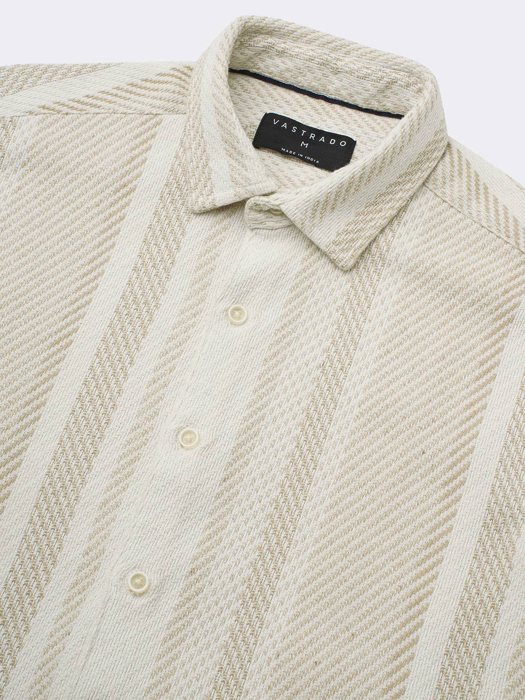 Beige Blaze Tweed Stripes Shirt Buy only at ₹699