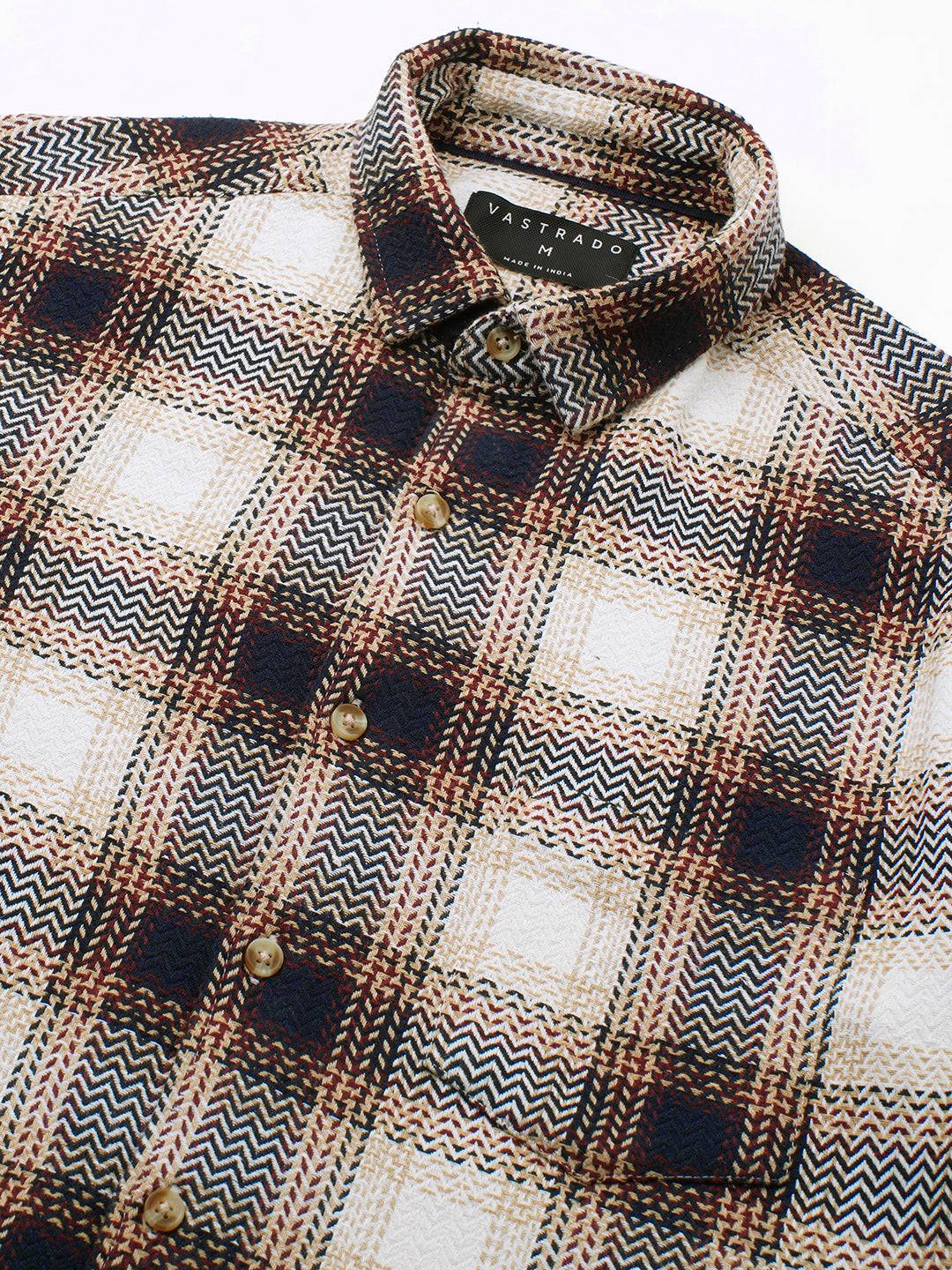 Heritage Chevron Multicolour Tweed Checks Shirt Buy only at ₹699