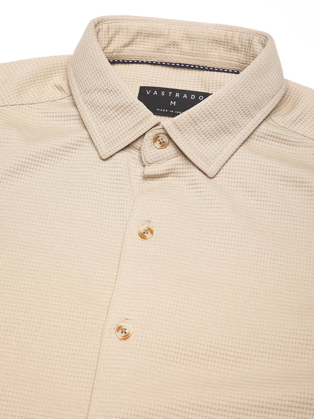 Light French Beige Waffle Shirt Buy only at ₹659