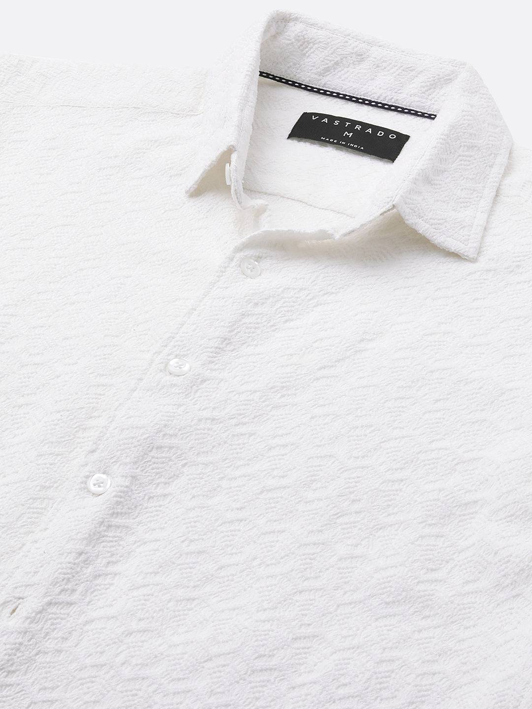 Snow White Cloud Grain Textured Shirt Buy only at ₹699