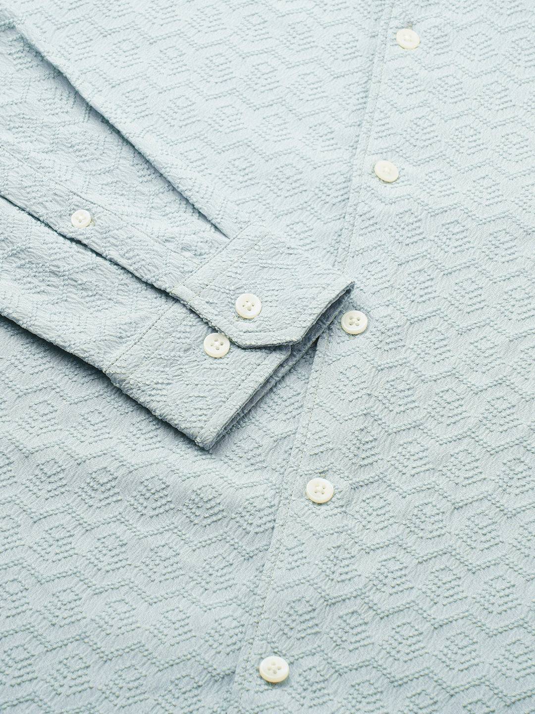 Aqua Blue Textured Shirt Buy only at ₹699