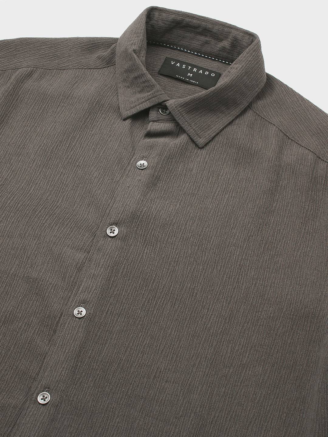 Crushed Warm Grey Crepe Shirt Buy only at ₹699