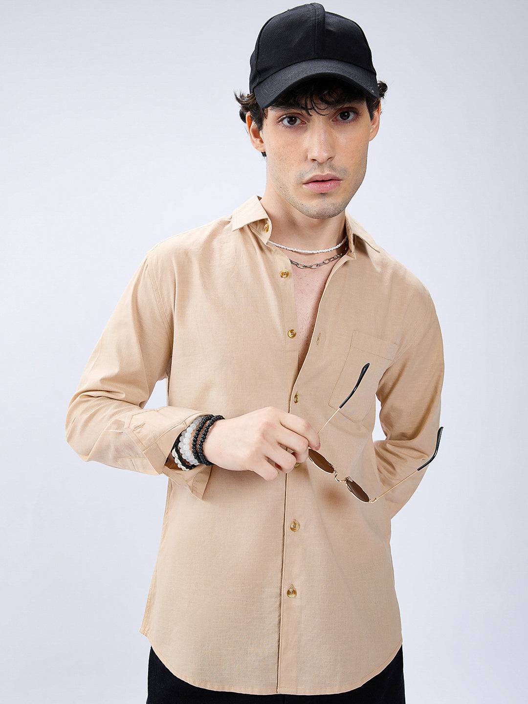 Golden Fawn Slub Shirt Buy only at ₹659