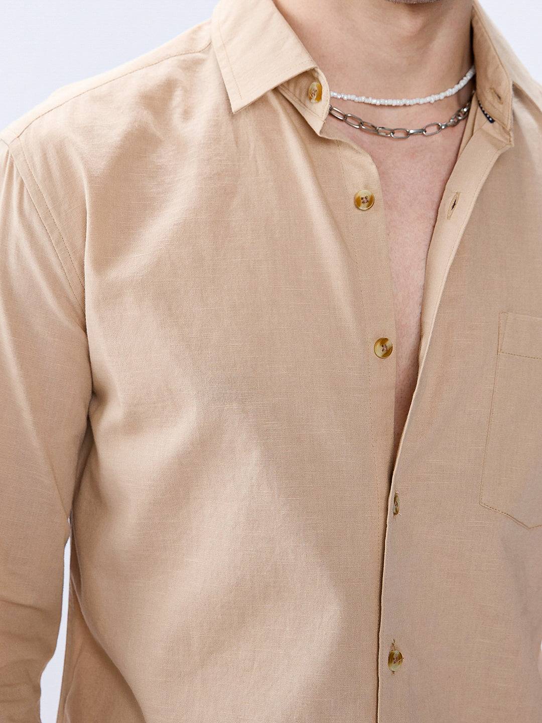 Golden Fawn Slub Shirt Buy only at ₹659