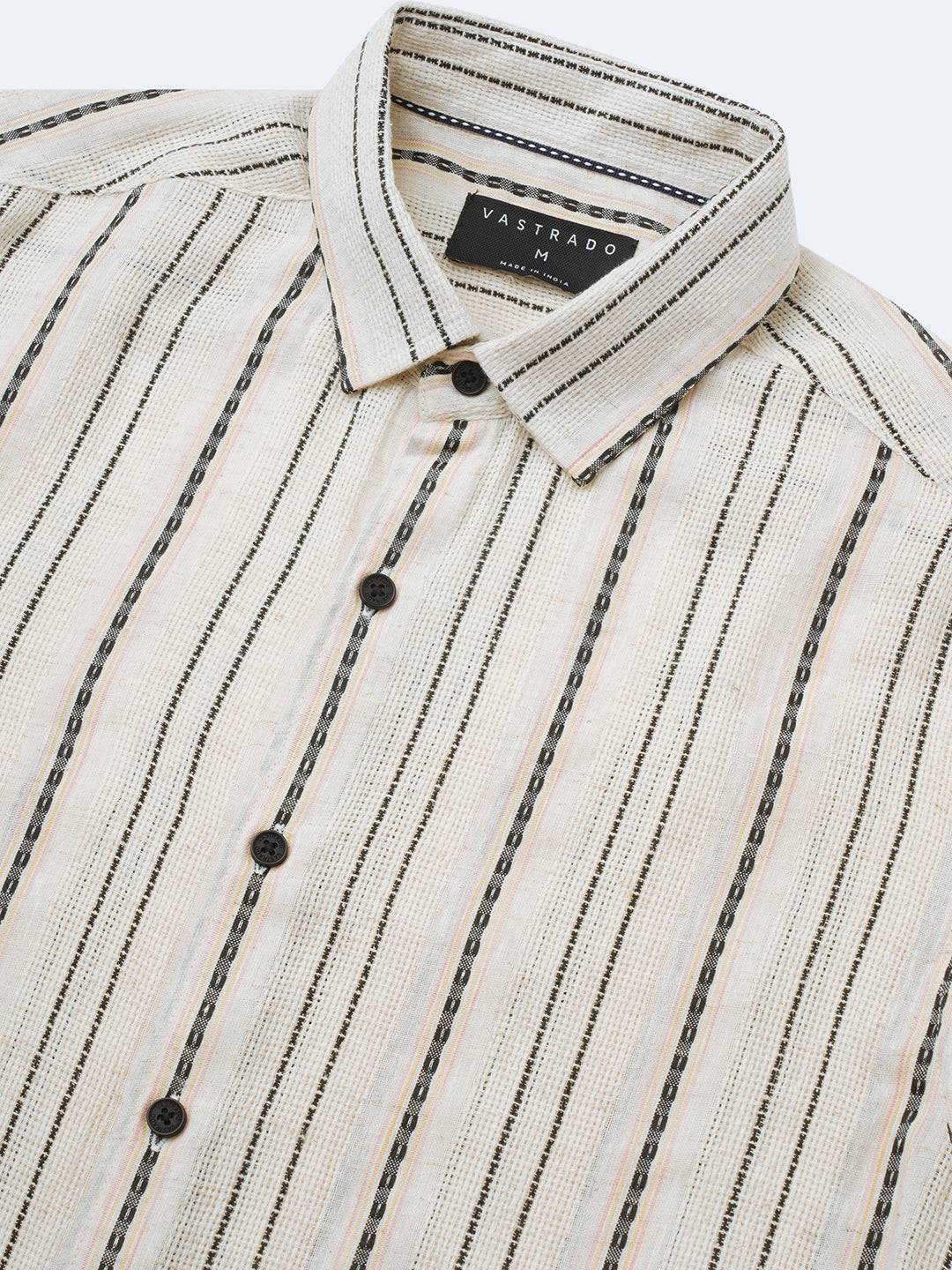 Minimal Ivory Loomed Textured Shirt Buy only at ₹699