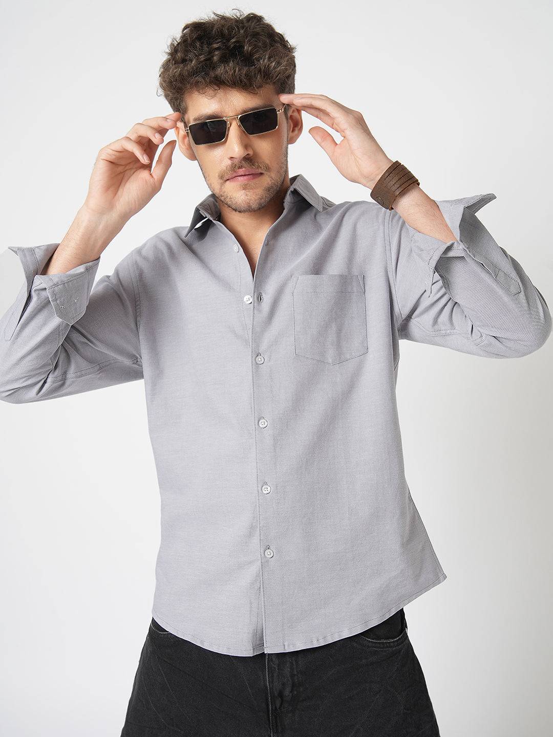 Classic Cloud Grey Oxford Shirt Buy only at ₹759