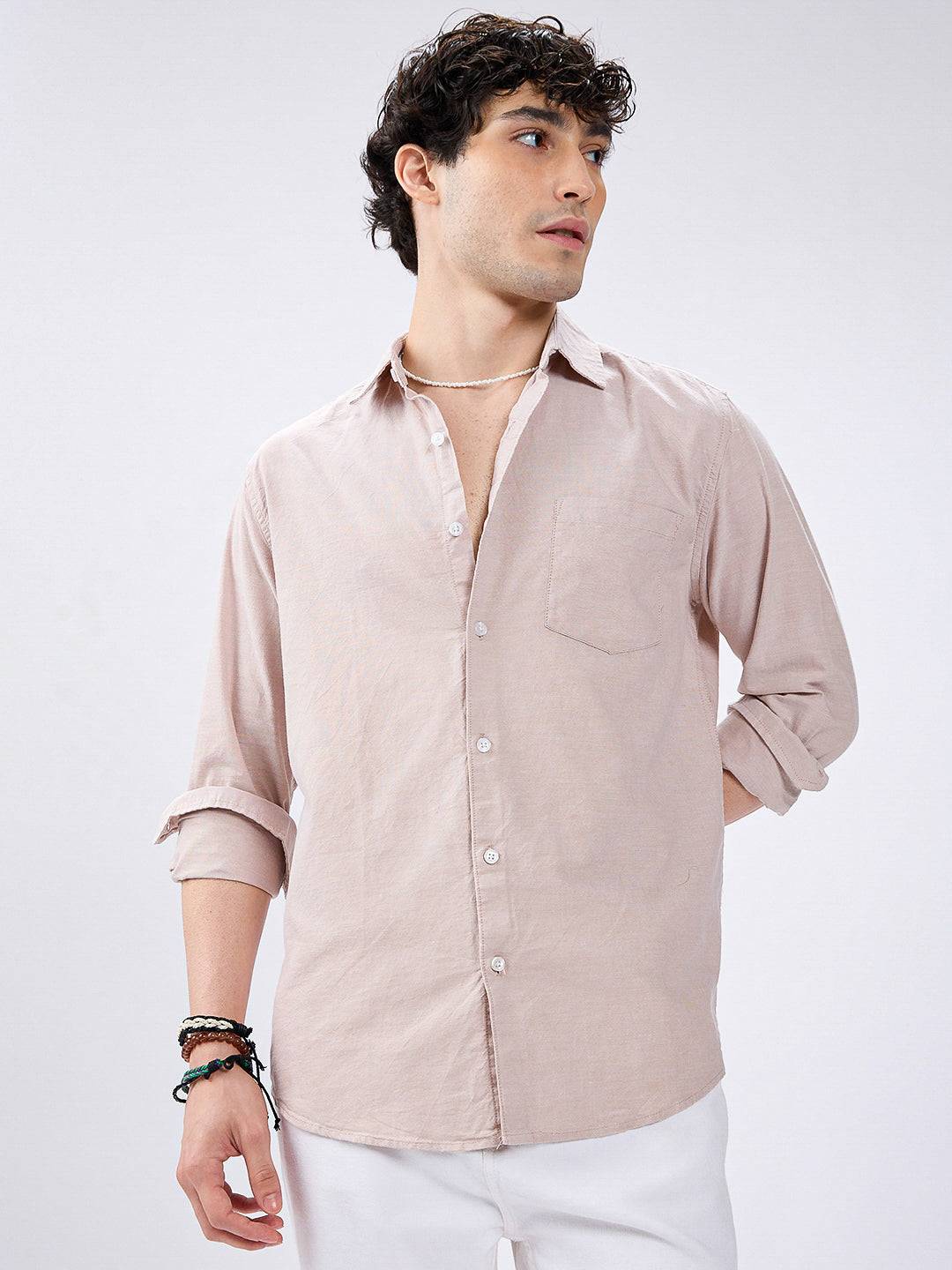 Sandstone Beige Oxford Shirt Buy only at ₹759