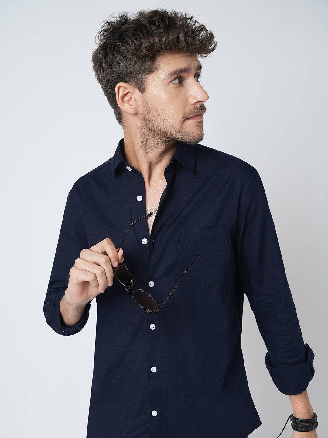 Regal Navy Slub Shirt Buy only at ₹659