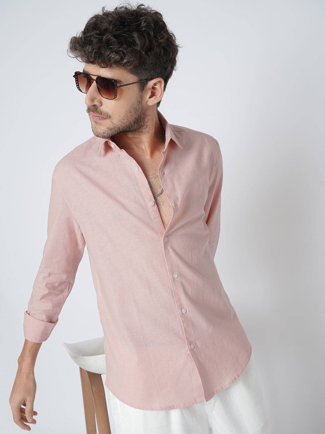Everyday Peach Pure Linen Shirt Buy only at ₹859