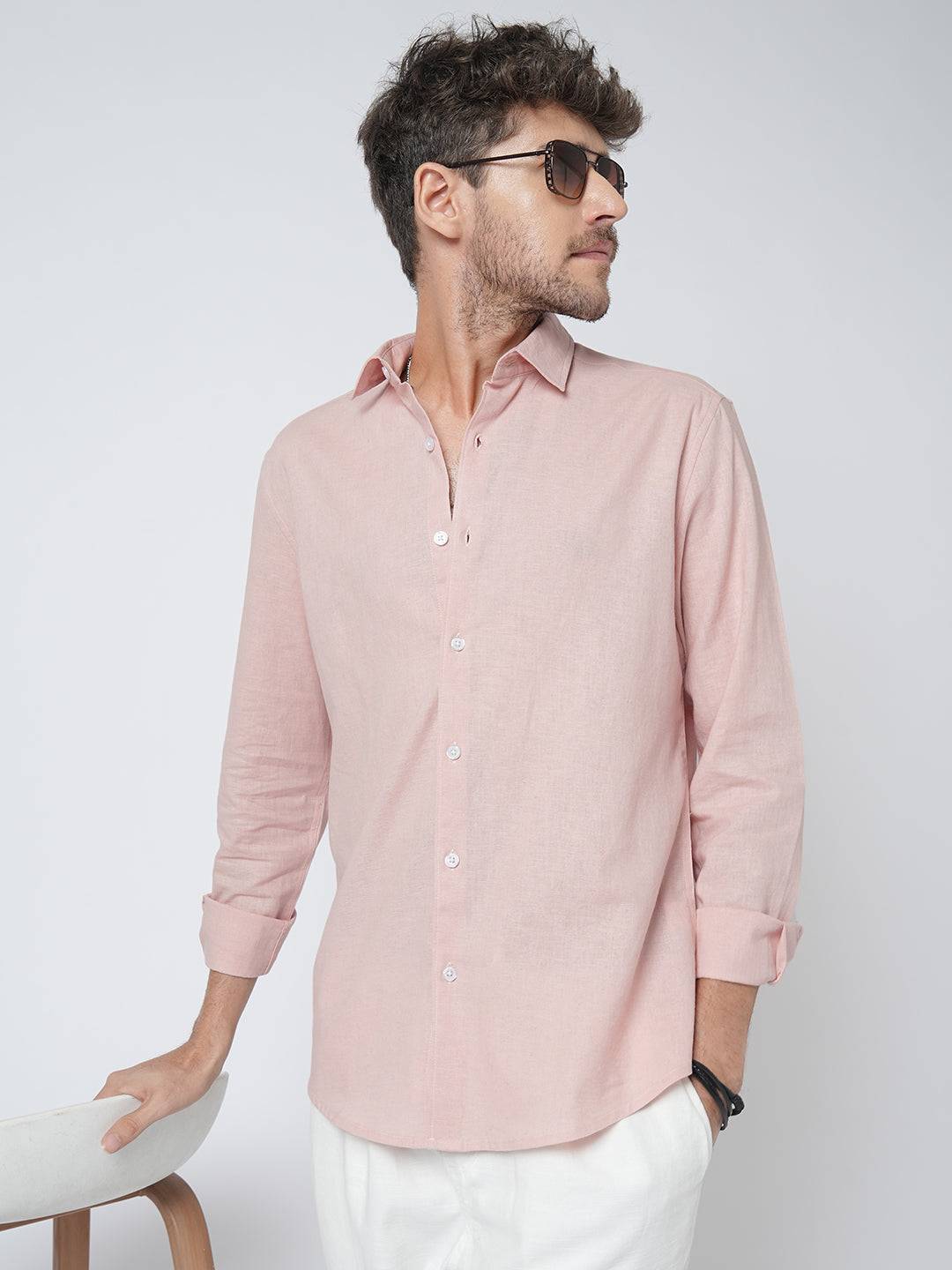Everyday Peach Pure Linen Shirt Buy only at ₹859