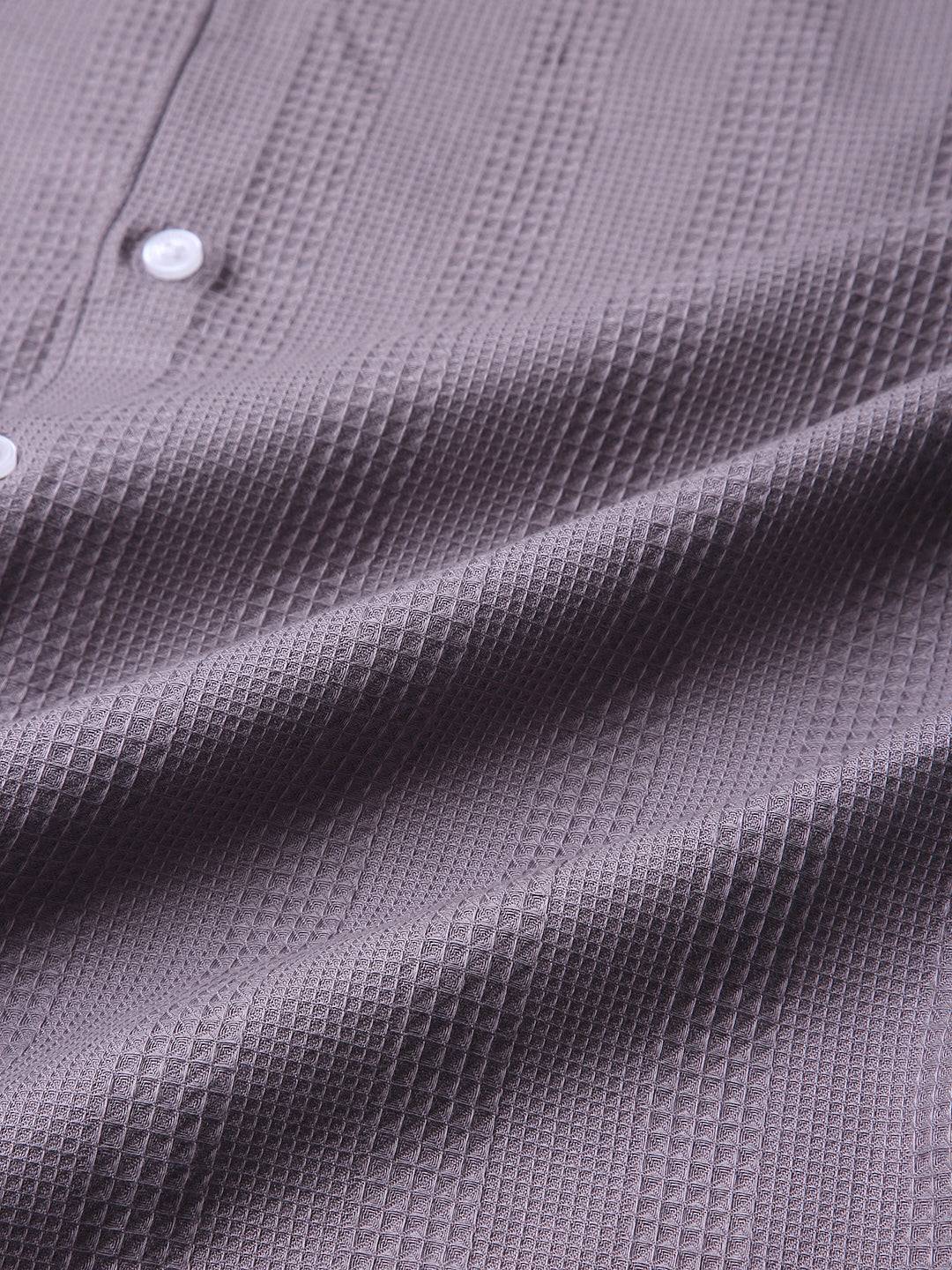 Smoky Mauve Waffle Grid Weave Shirt Buy only at ₹759