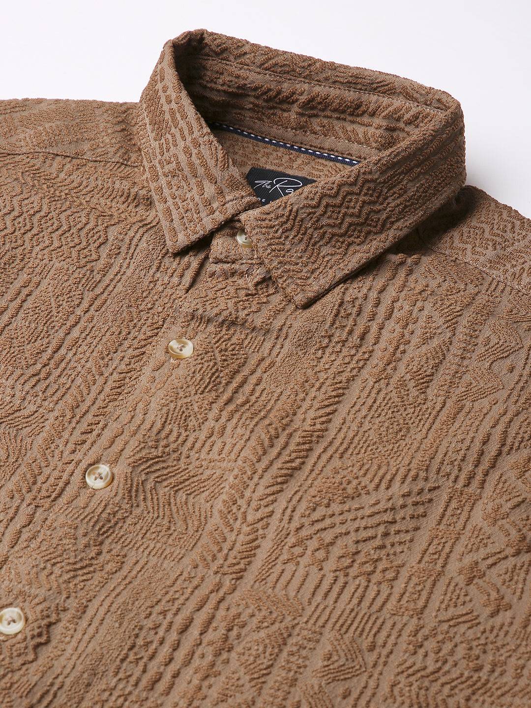 Intricate Rustic Charm Jacquard Shirt Buy only at ₹759