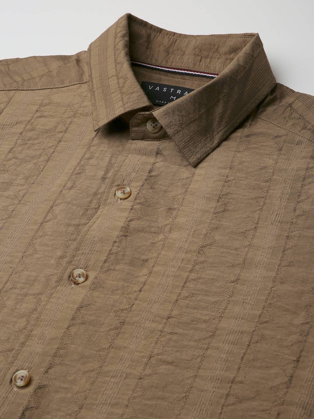 Brown Dune Stripe Elegance Shirt Buy only at ₹699