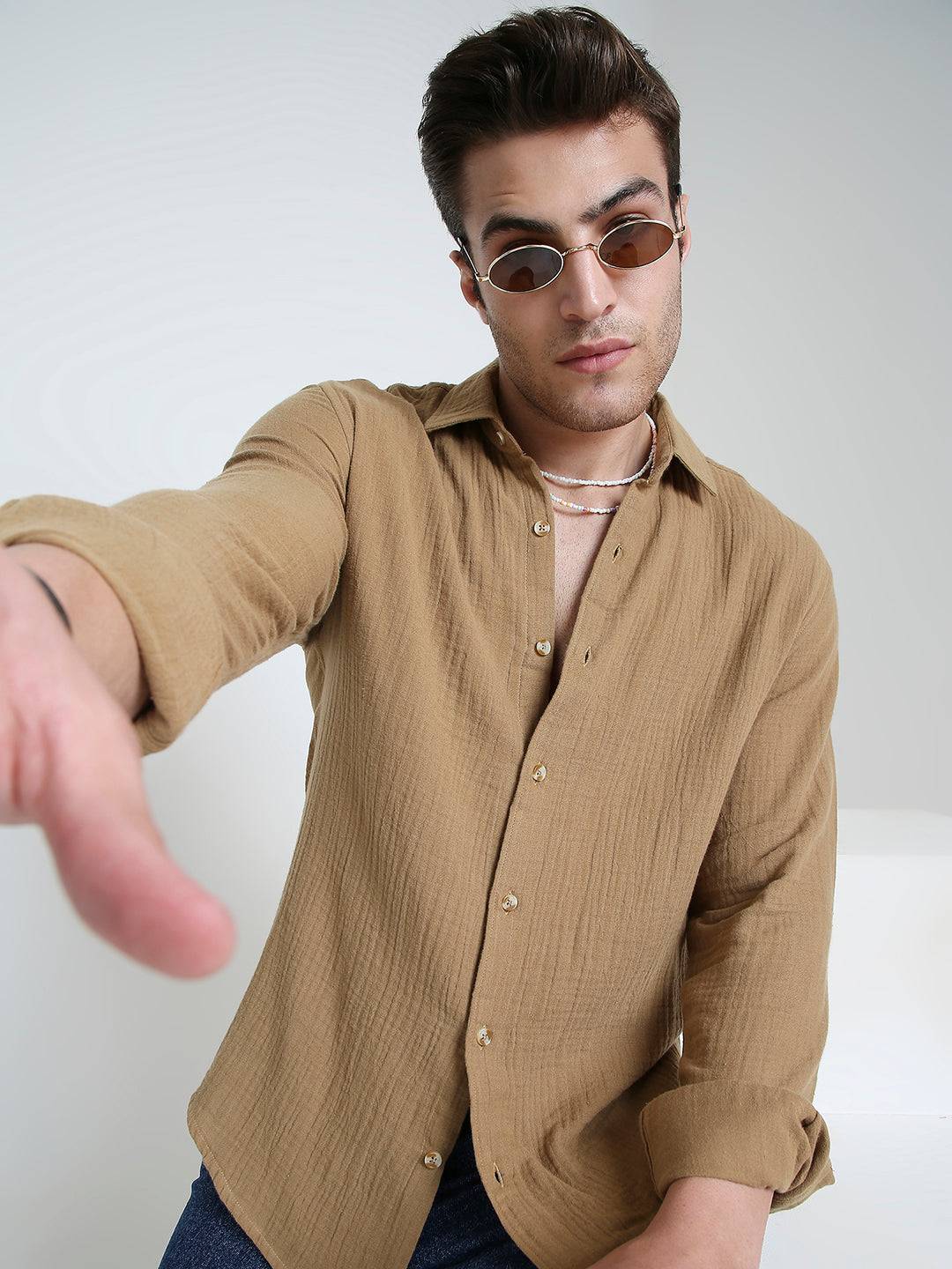 Brown Double Cloth Everyday Shirt Buy only at ₹699