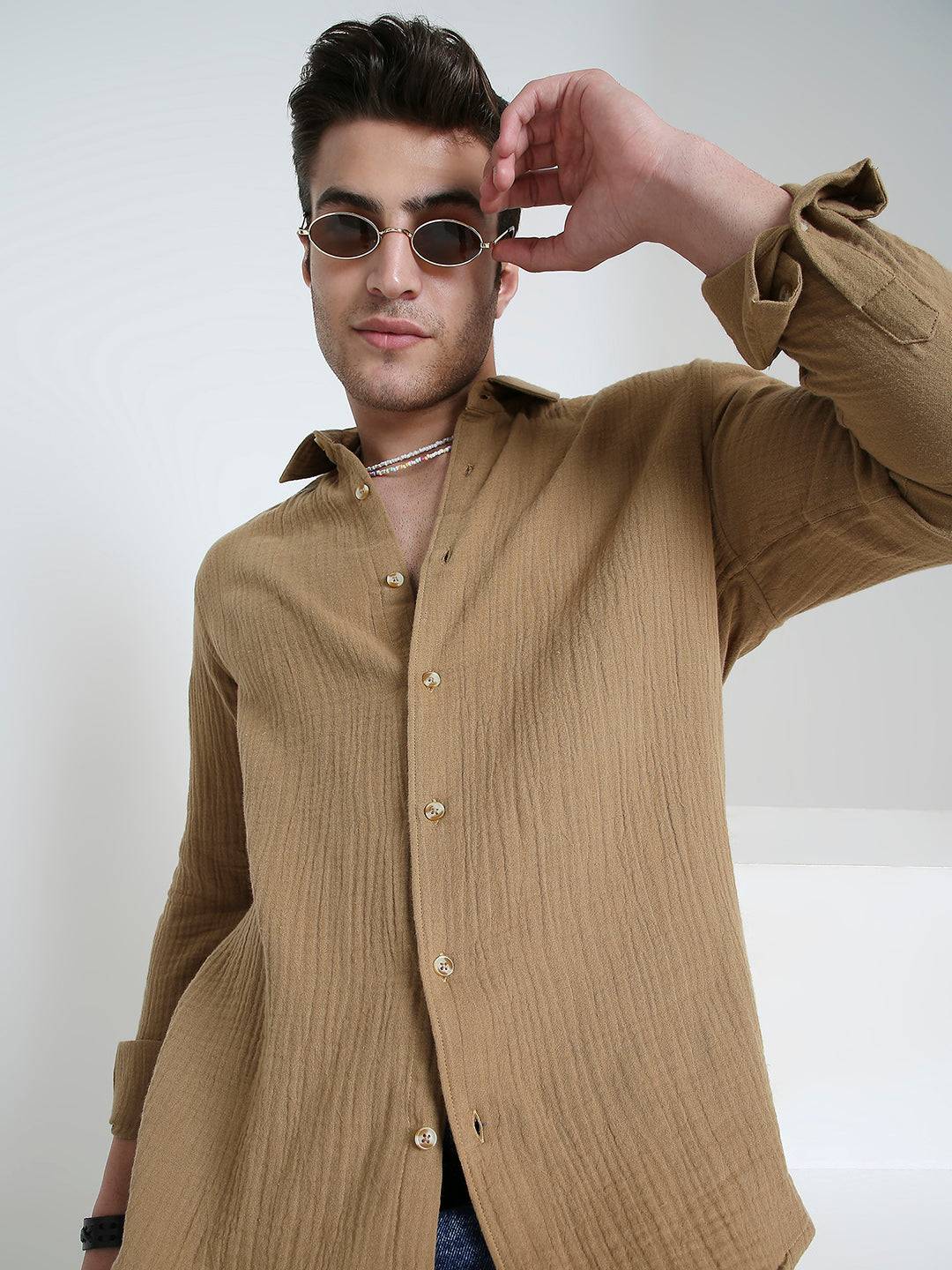 Brown Double Cloth Everyday Shirt Buy only at ₹699