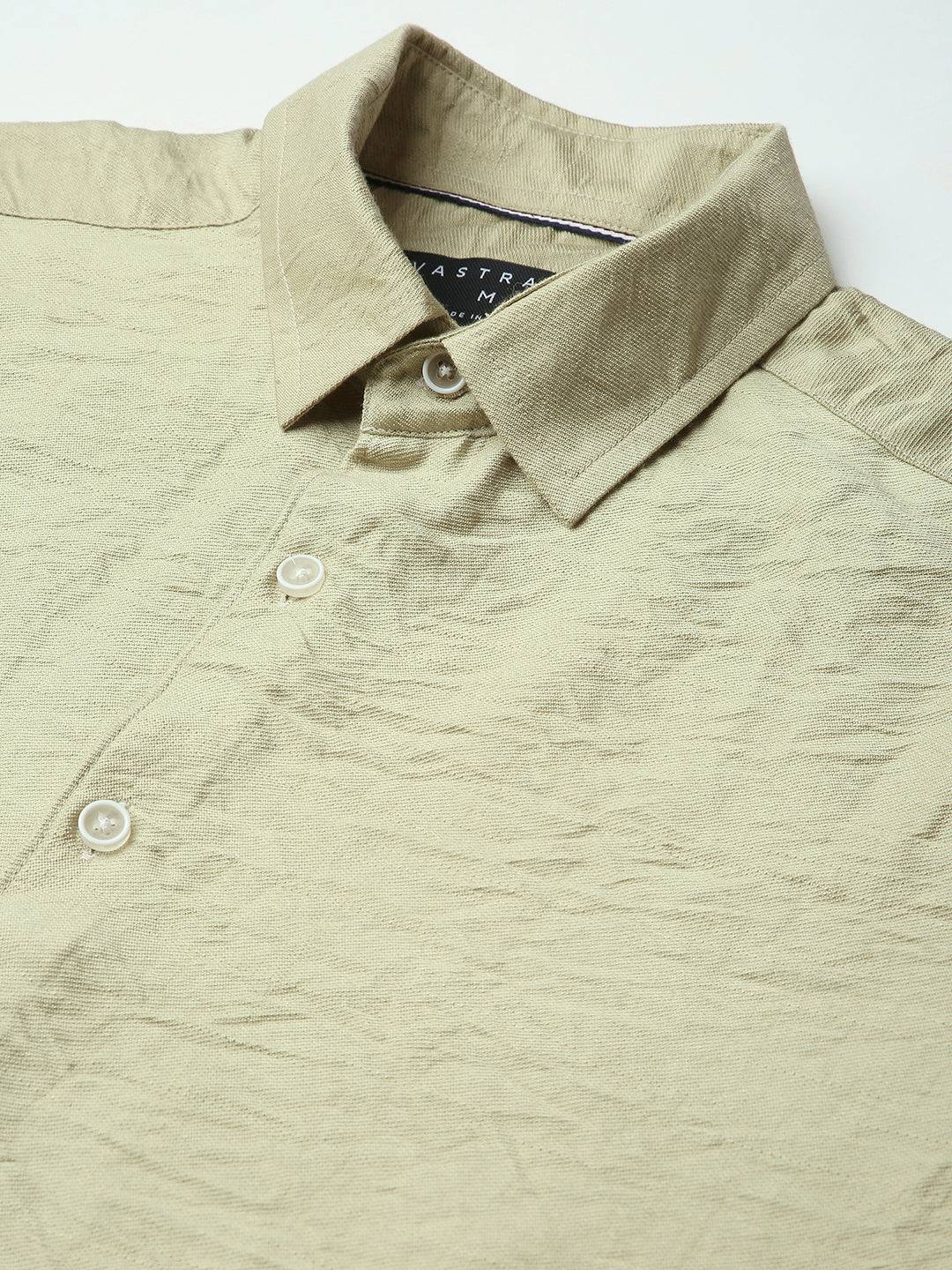 Pale Green Lightweight Crinkled Everyday Shirt Buy only at ₹699