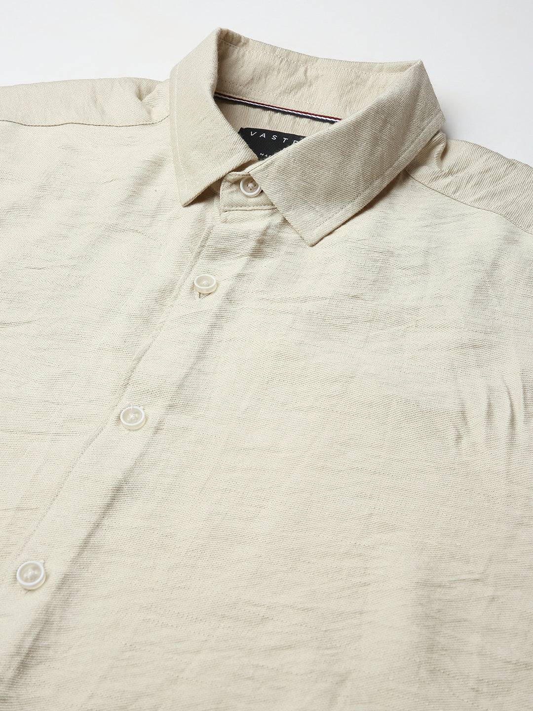 Golden Beige Lightweight Crinkled Shirt Buy only at ₹699