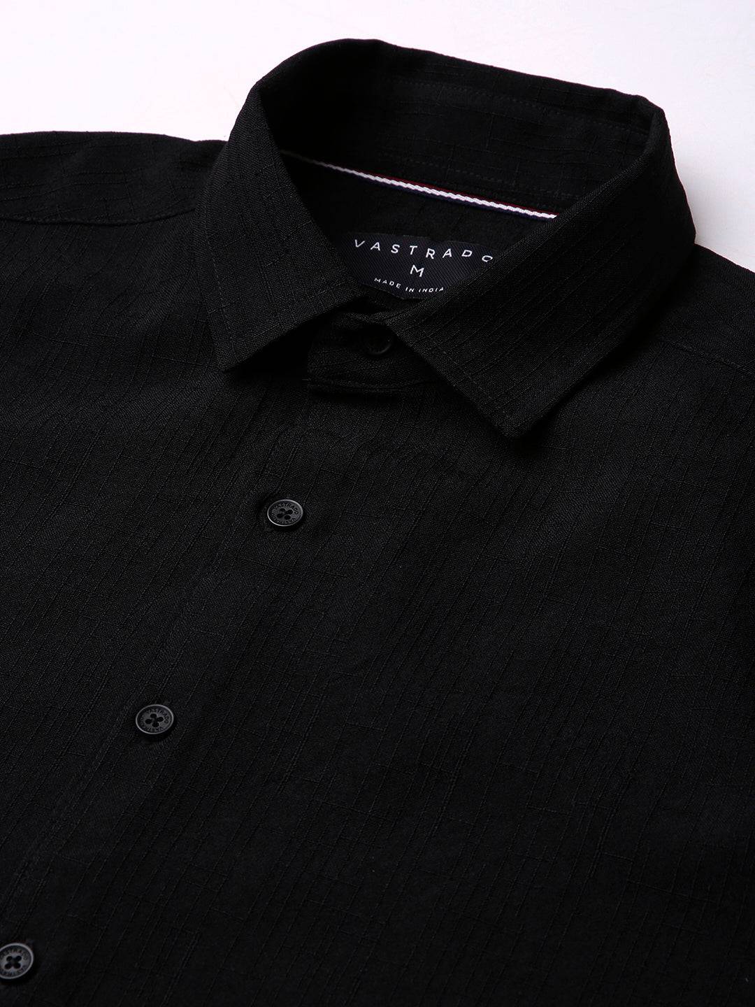 Onyx Black Refined Weave Shirt Buy only at ₹699