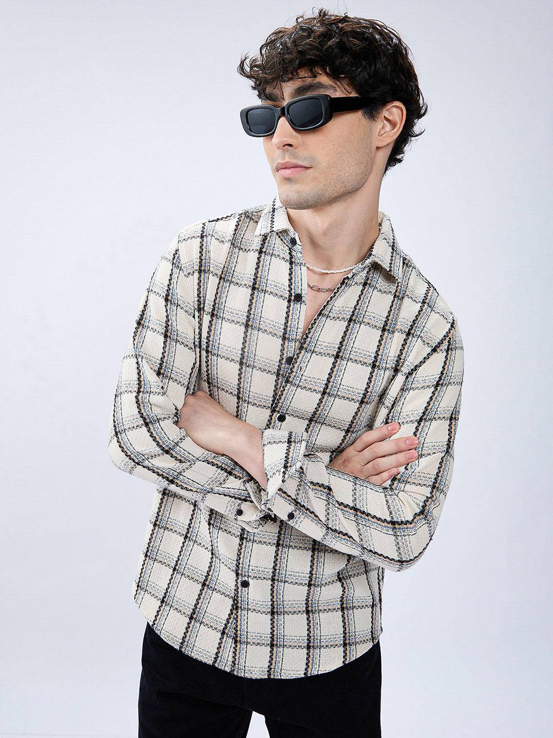 Rustic Crosshatch Plaid Checks Statement Shirt Buy only at ₹759