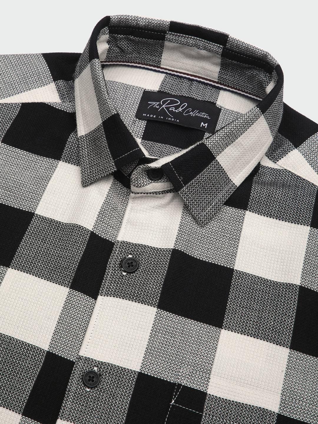 Premium Cotton Monochrome Box Grid Classic Shirt Buy only at ₹759