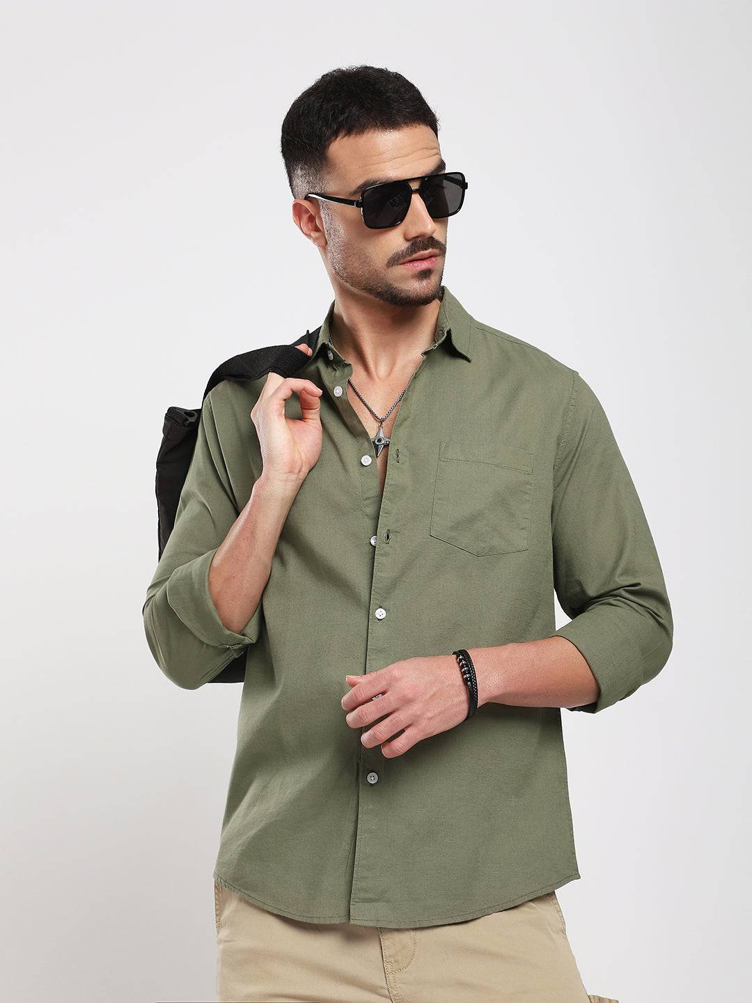Minimal Olive Haze Everyday Shirt Buy only at ₹659