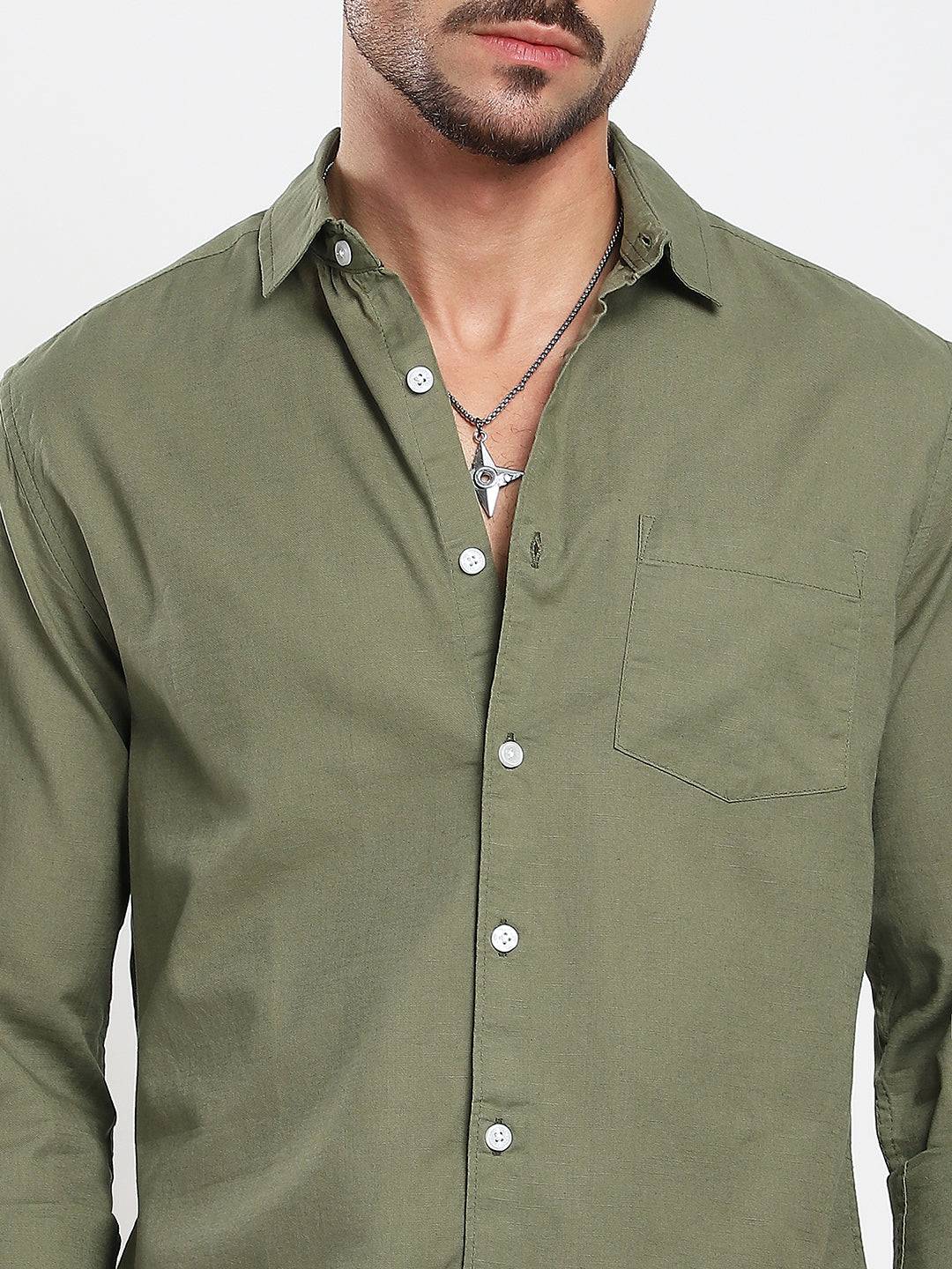 Minimal Olive Haze Everyday Shirt Buy only at ₹659
