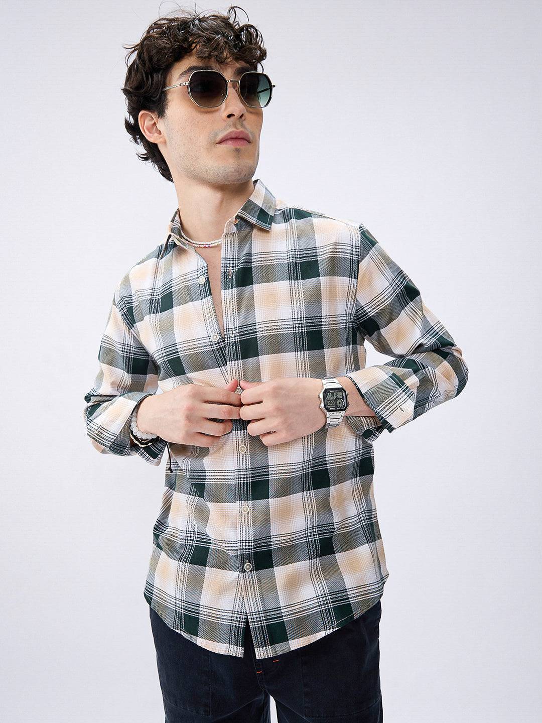 Premium Cotton Nature Hue Tartan Checkered Shirt Buy only at ₹799